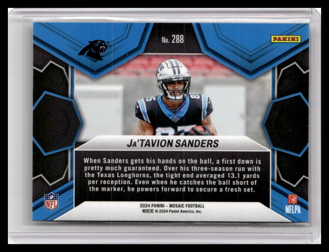 2024 Panini Mosaic #288 Ja'Tavion Sanders NFL Debut