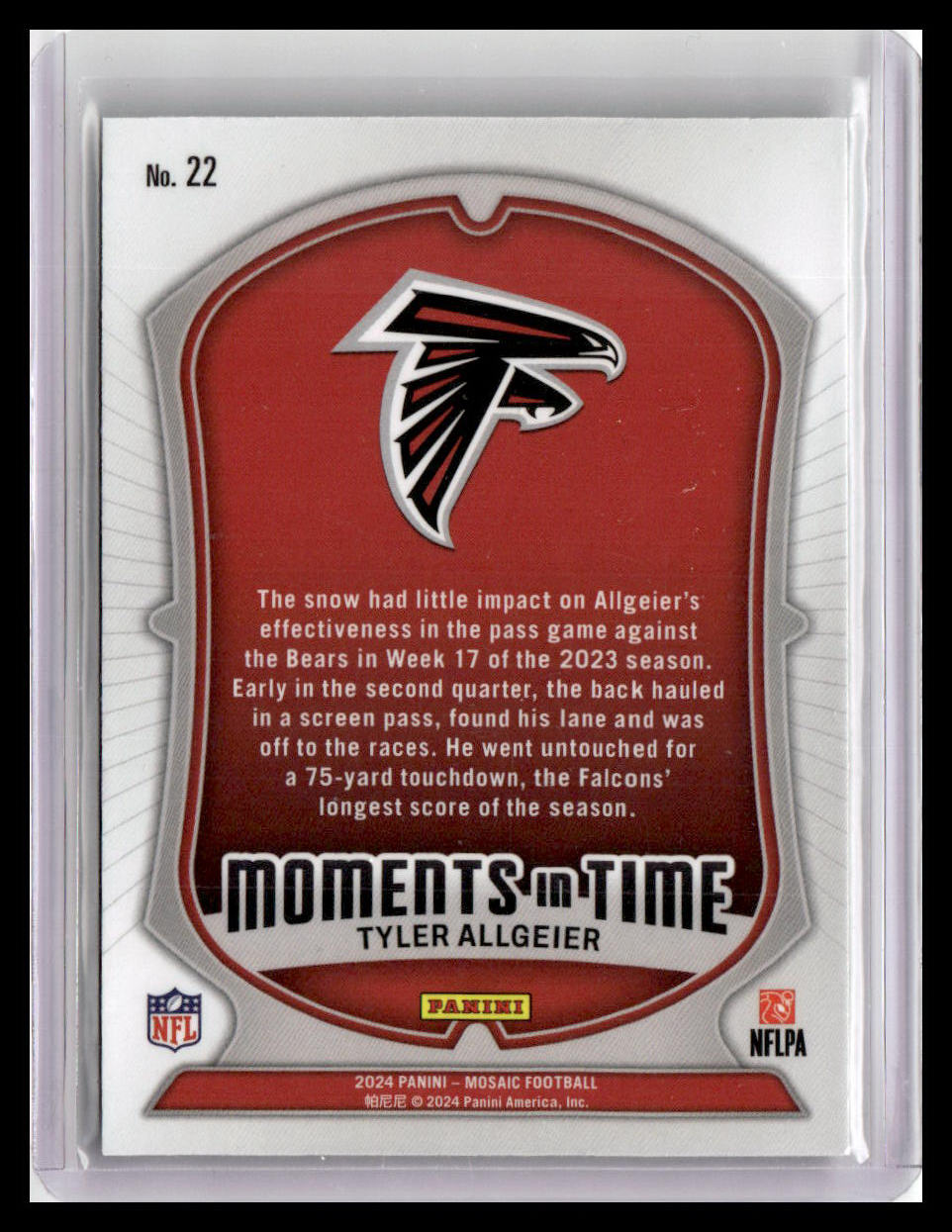 2024 Panini Mosaic #22 Tyler Allgeier Moments in Time