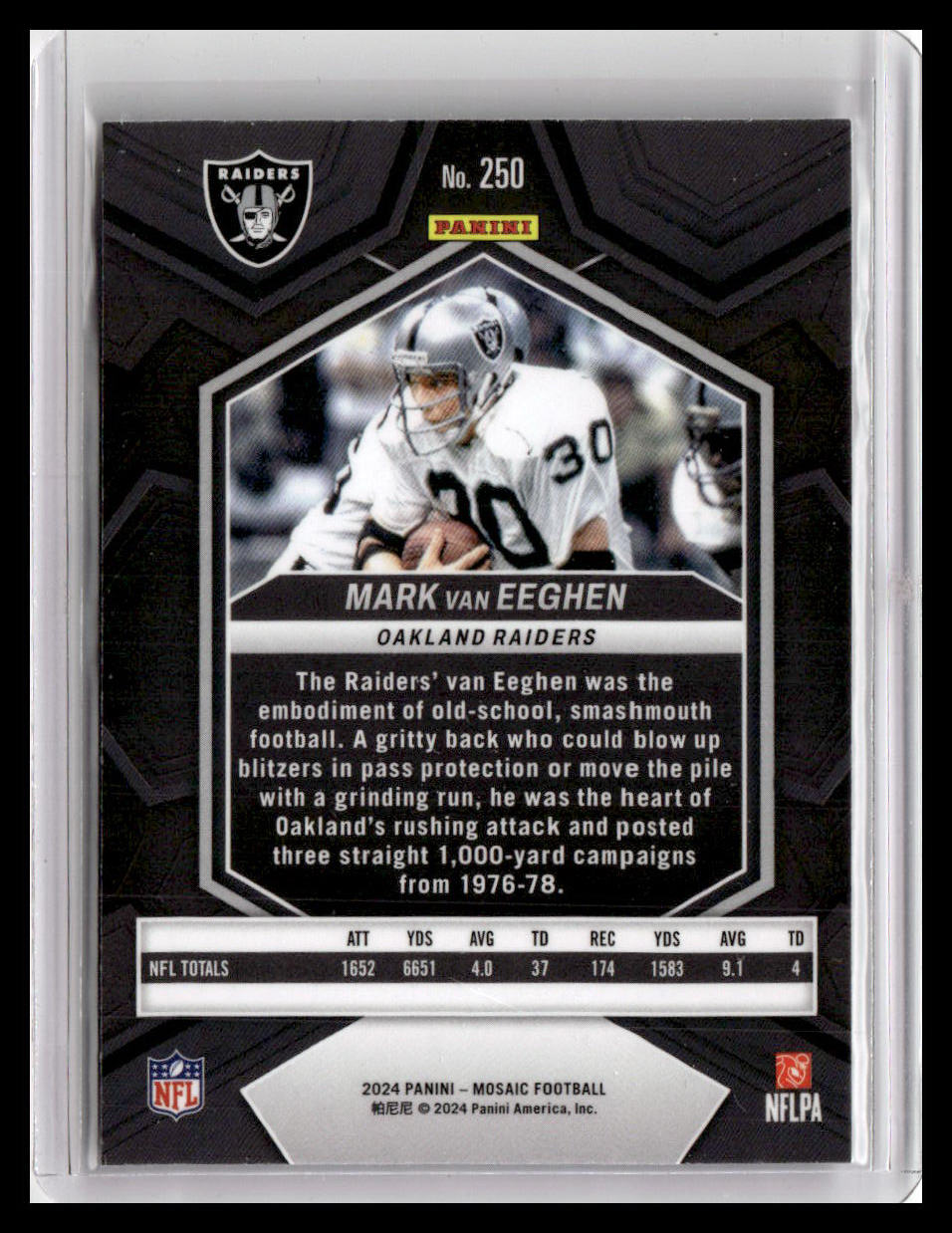 2024 Panini Mosaic #250 Mark van Eeghen