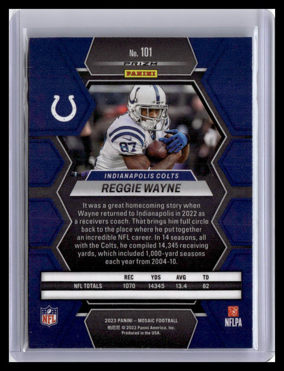 2023 Panini Mosaic #101 Reggie Wayne Mosaic