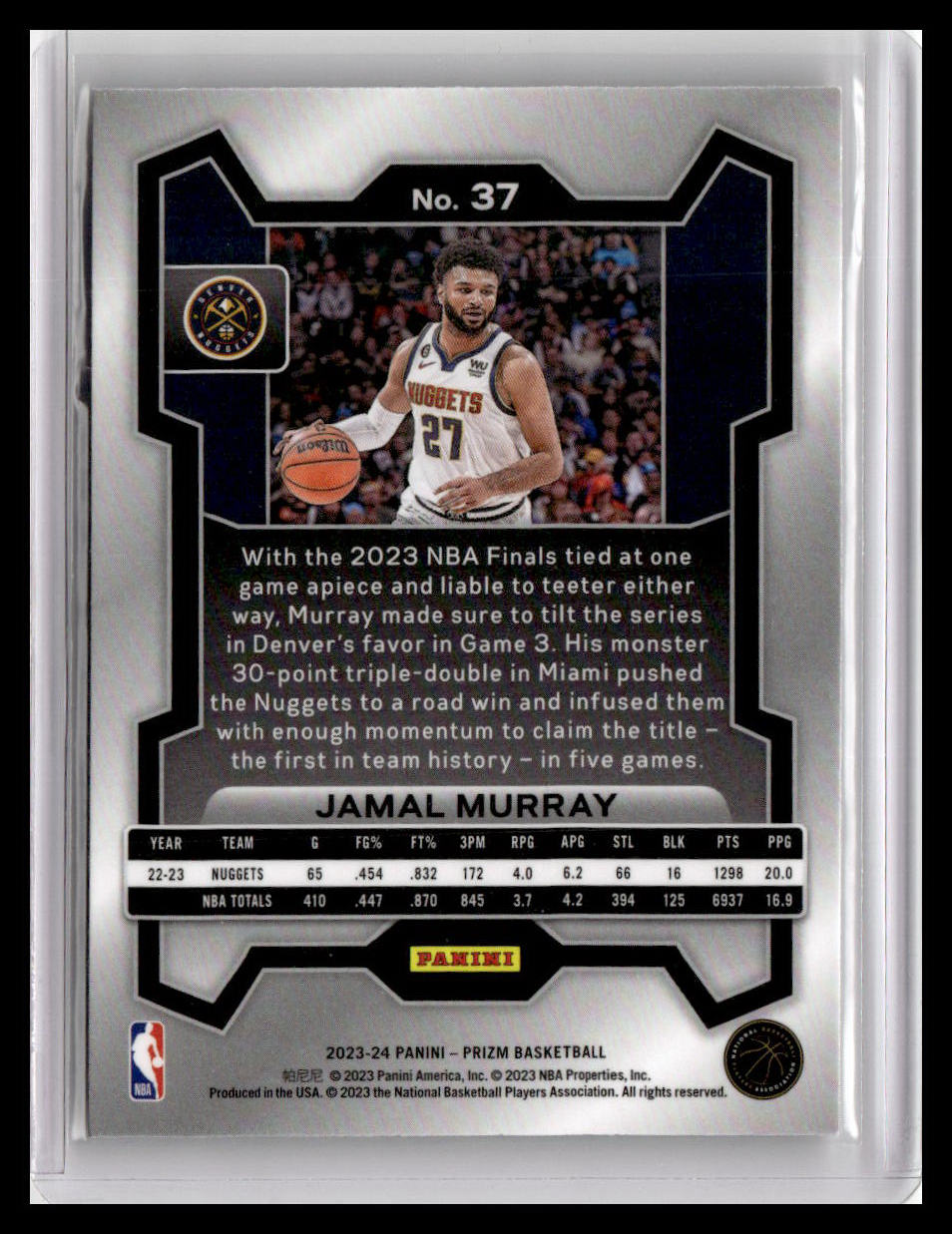 2023-24 Panini Prizm #37 Jamal Murray