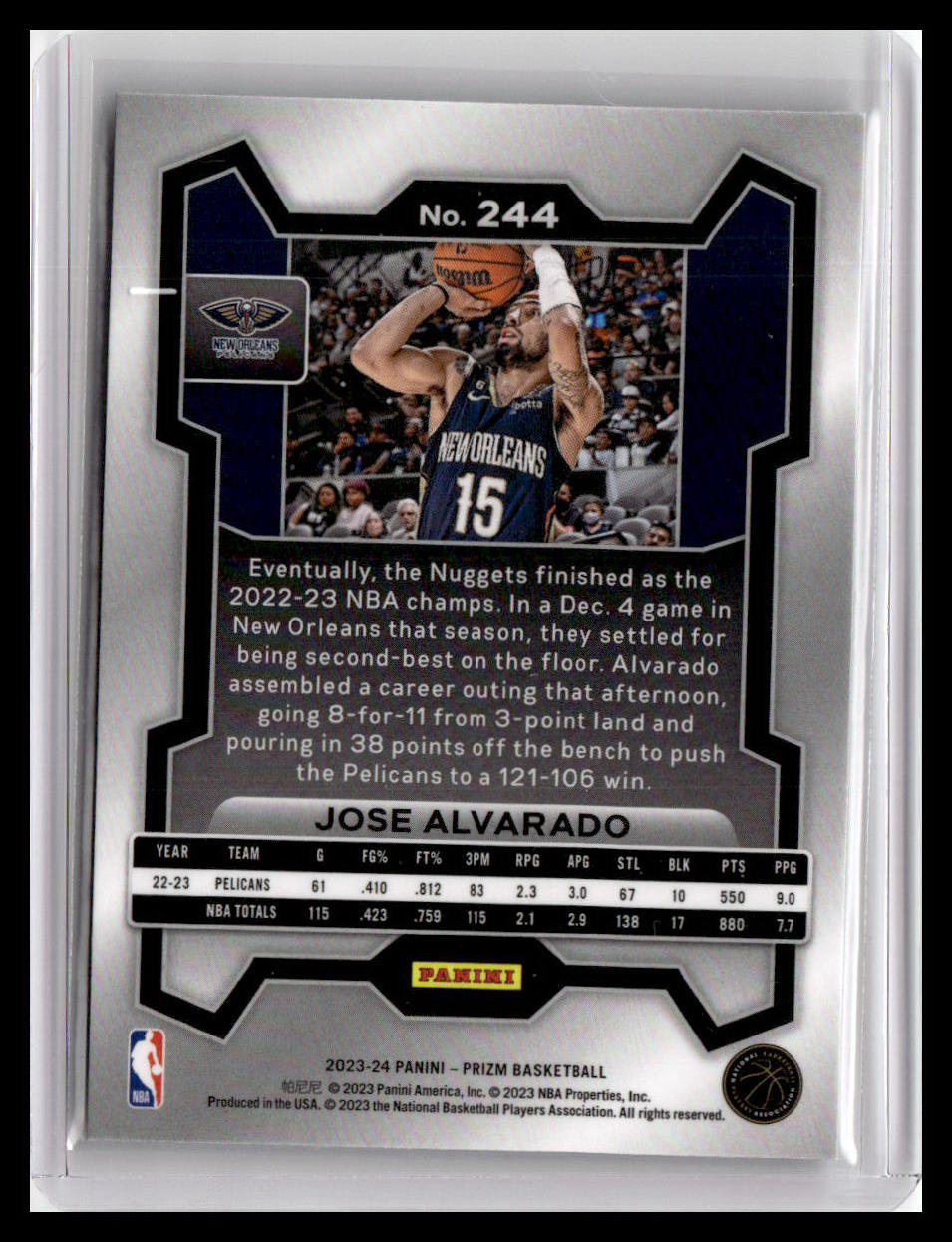 2023-24 Panini Prizm #244 Jose Alvarado