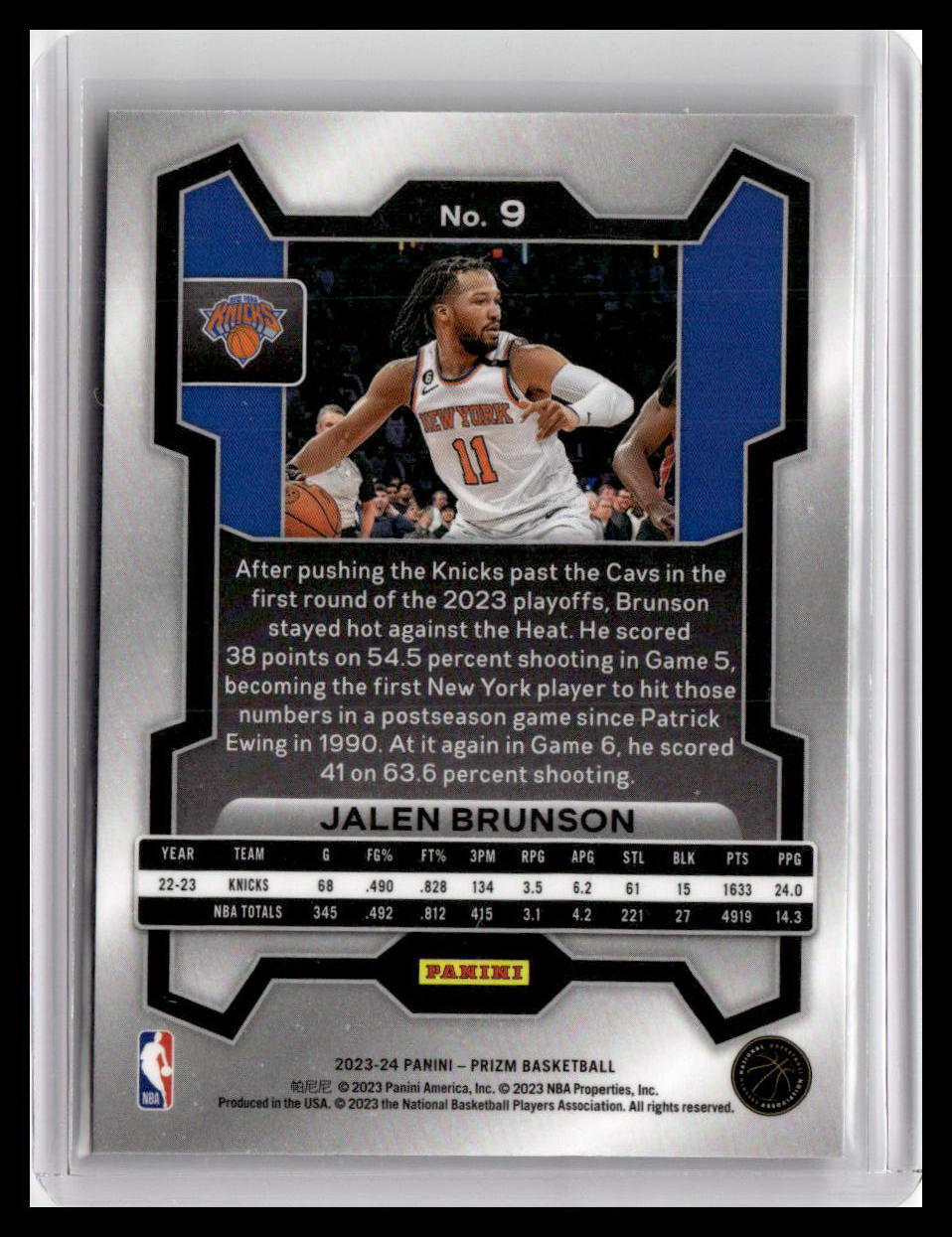 2023-24 Panini Prizm #9 Jalen Brunson