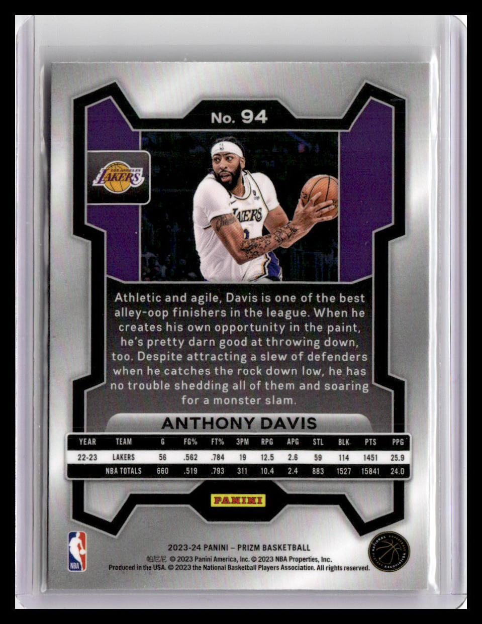 2023-24 Panini Prizm #94 Anthony Davis