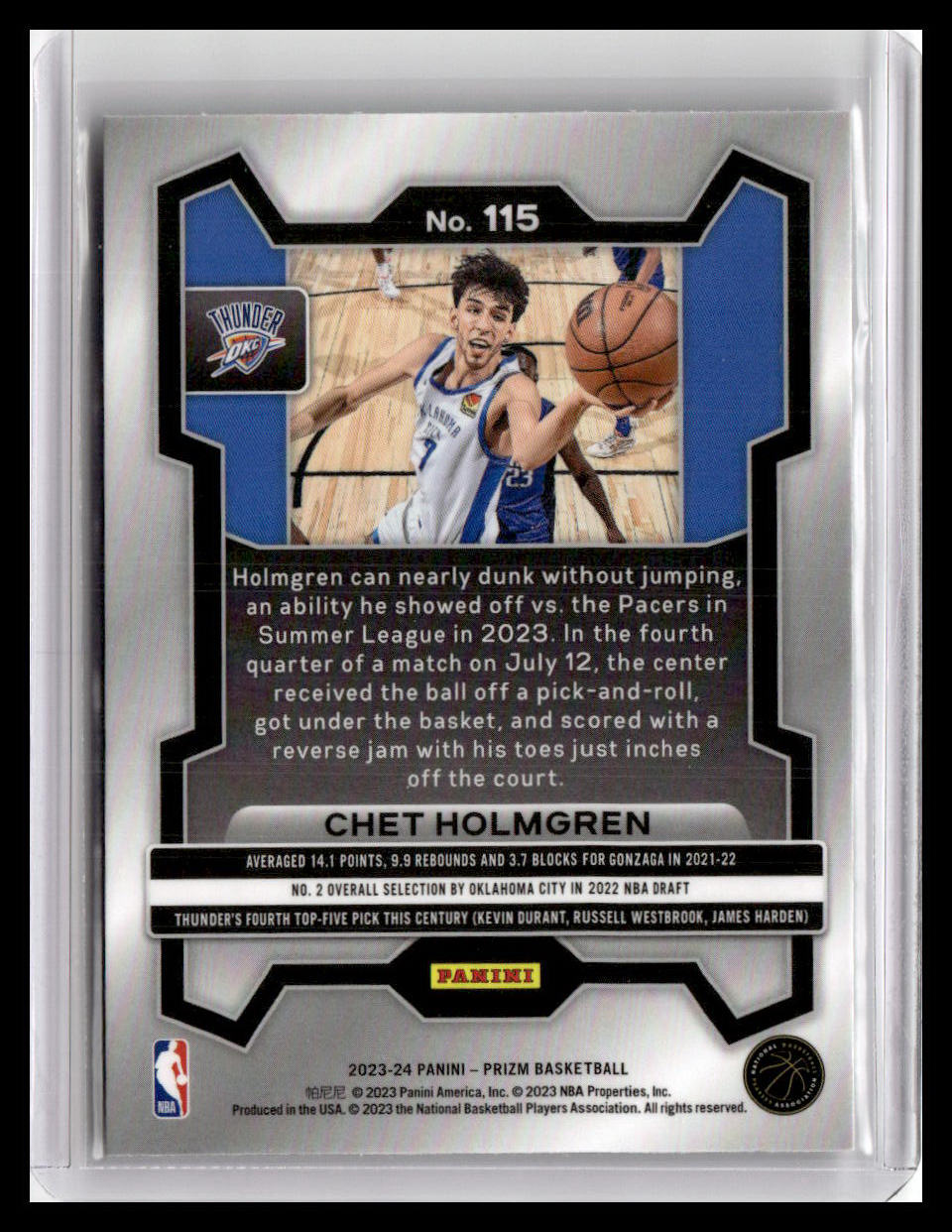 2023-24 Panini Prizm #115 Chet Holmgren