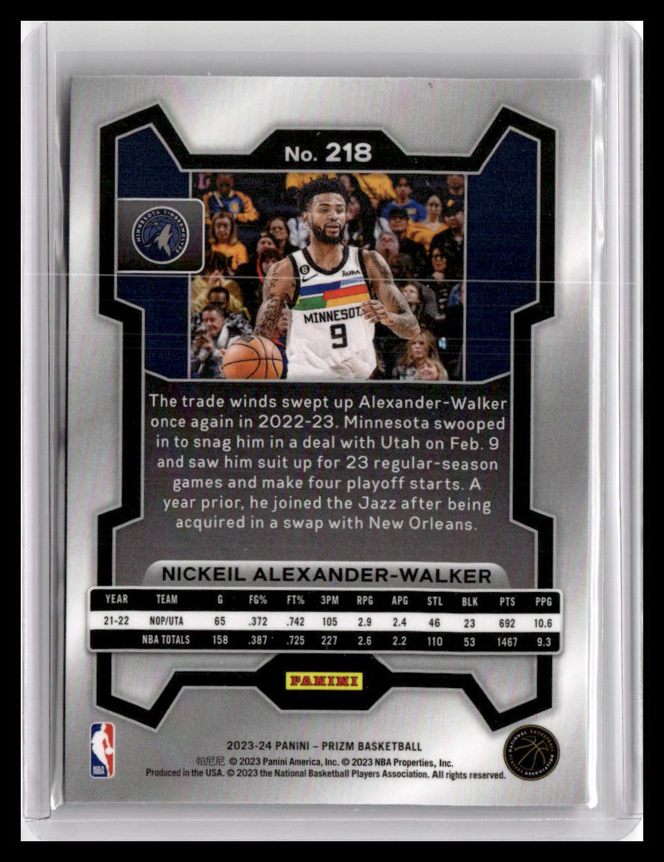 2023-24 Panini Prizm #218 Nickeil Alexander-Walker