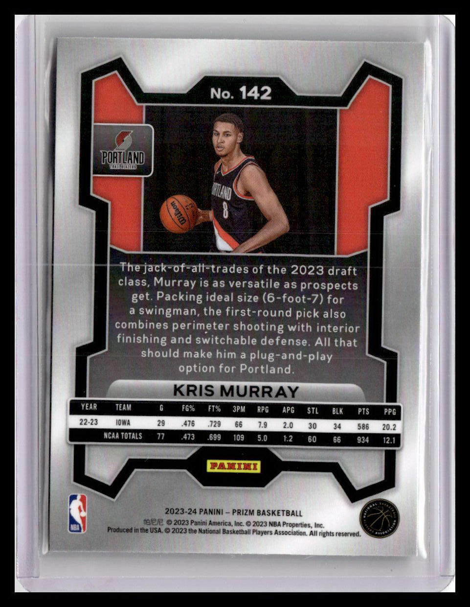 2023-24 Panini Prizm #142 Kris Murray
