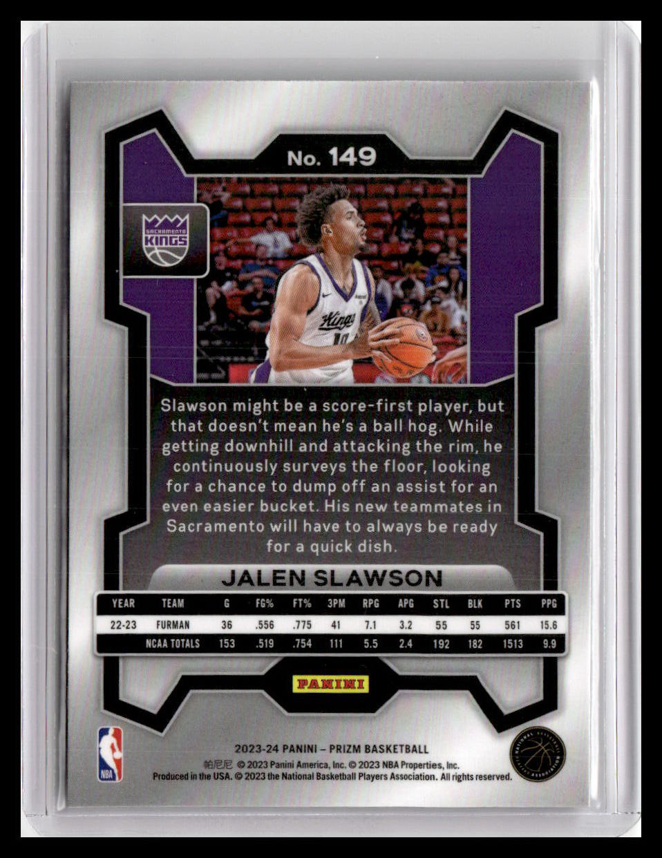 2023-24 Panini Prizm #149 Jalen Slawson