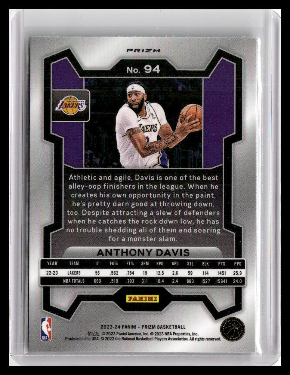 2023-24 Panini Prizm #94 Anthony Davis Prizms Green