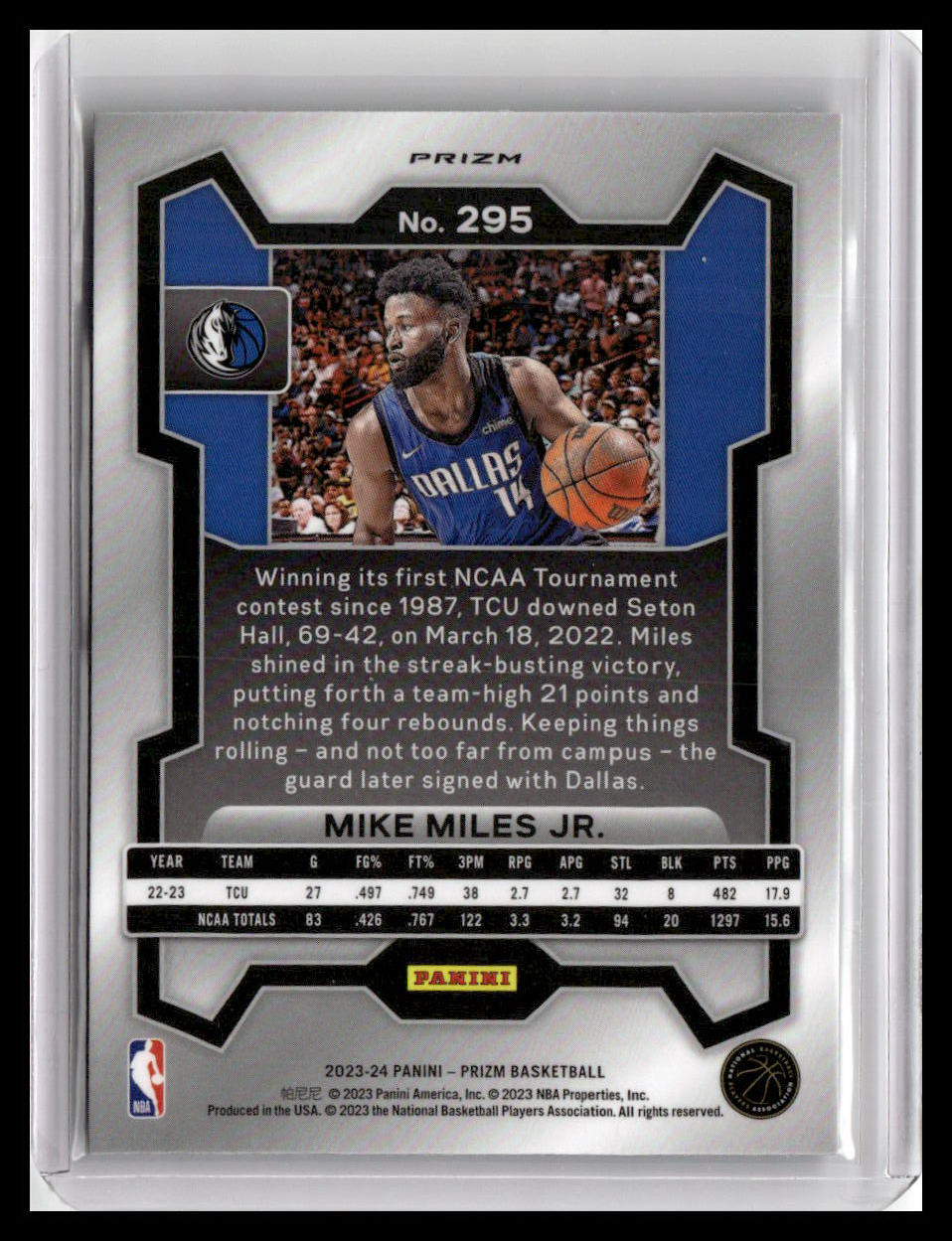 2023-24 Panini Prizm #295 Mike Miles Jr. Prizms Green Wave