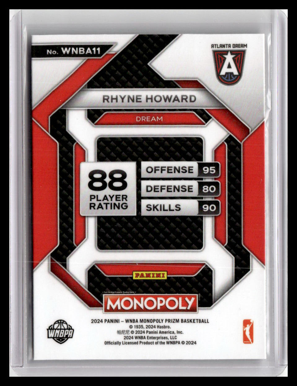 2024 Panini Prizm Monopoly WNBA #WNBA11 Rhyne Howard All-Star