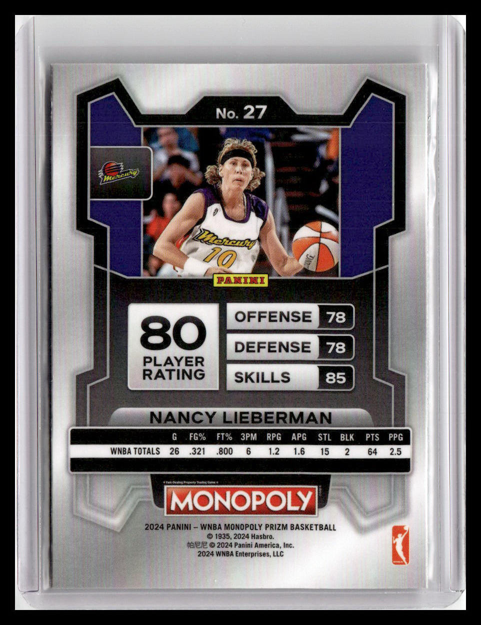 2024 Panini Prizm Monopoly WNBA #27 Nancy Lieberman