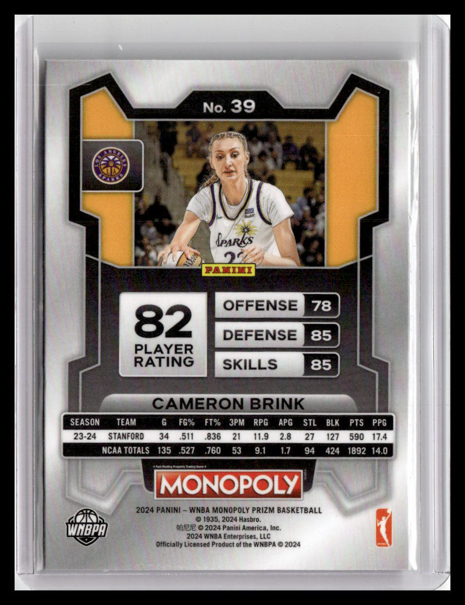 2024 Panini Prizm Monopoly WNBA #39 Cameron Brink