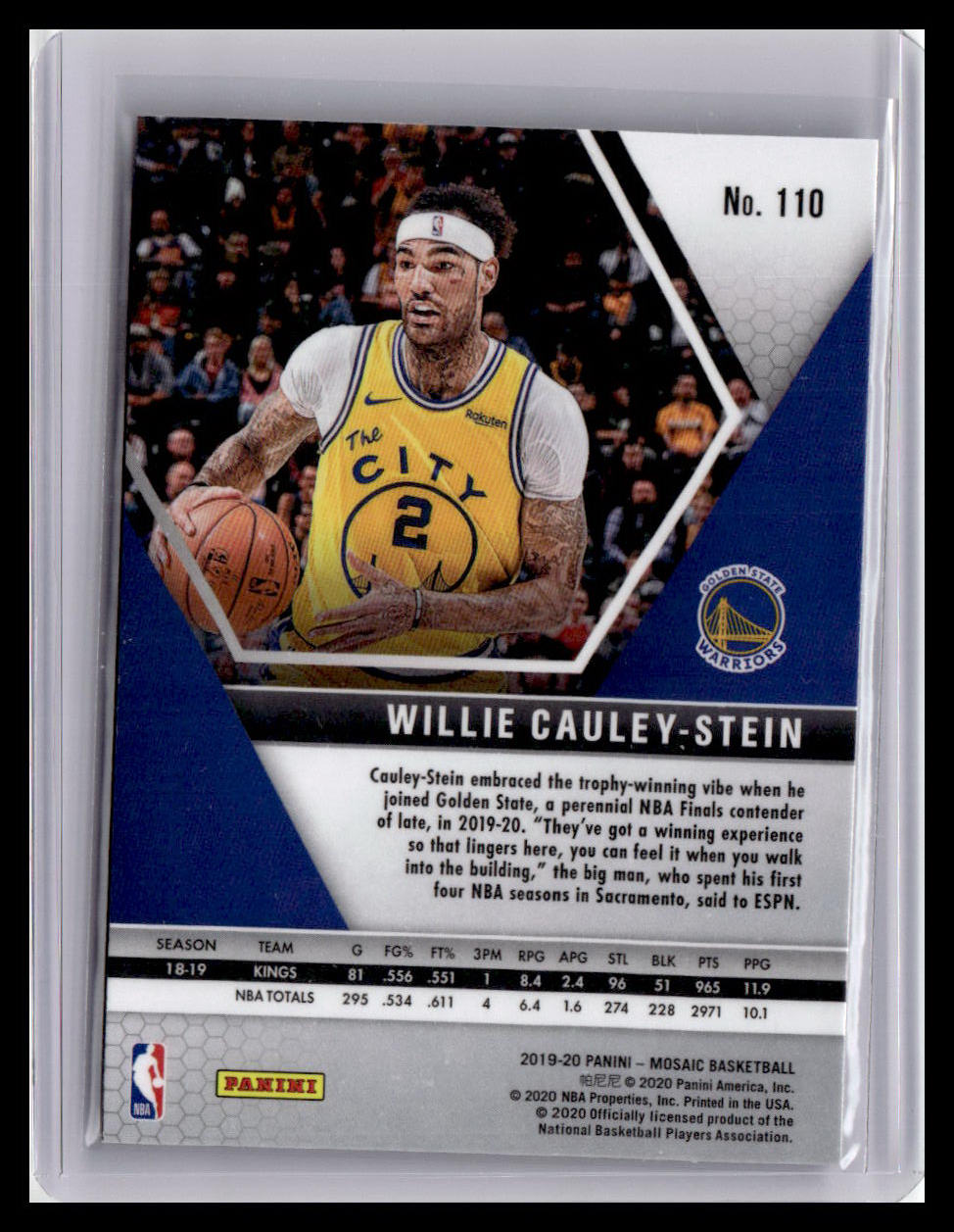 2019-20 Panini Mosaic #110 Willie Cauley-Stein