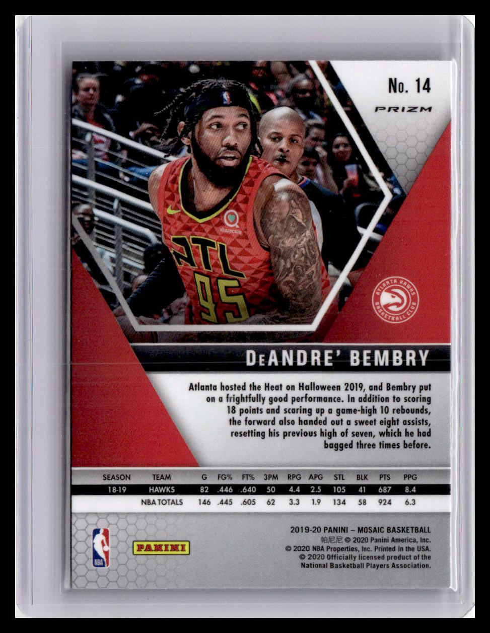 2019-20 Panini Mosaic #14 DeAndre' Bembry Reactive Orange