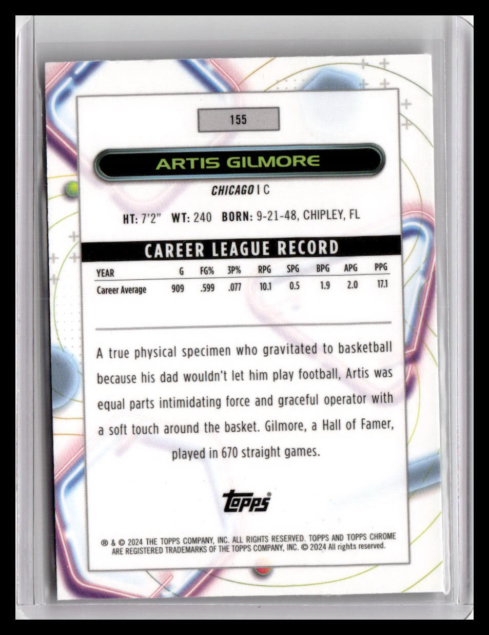 2023-24 Topps Chrome Cosmic #155 Artis Gilmore