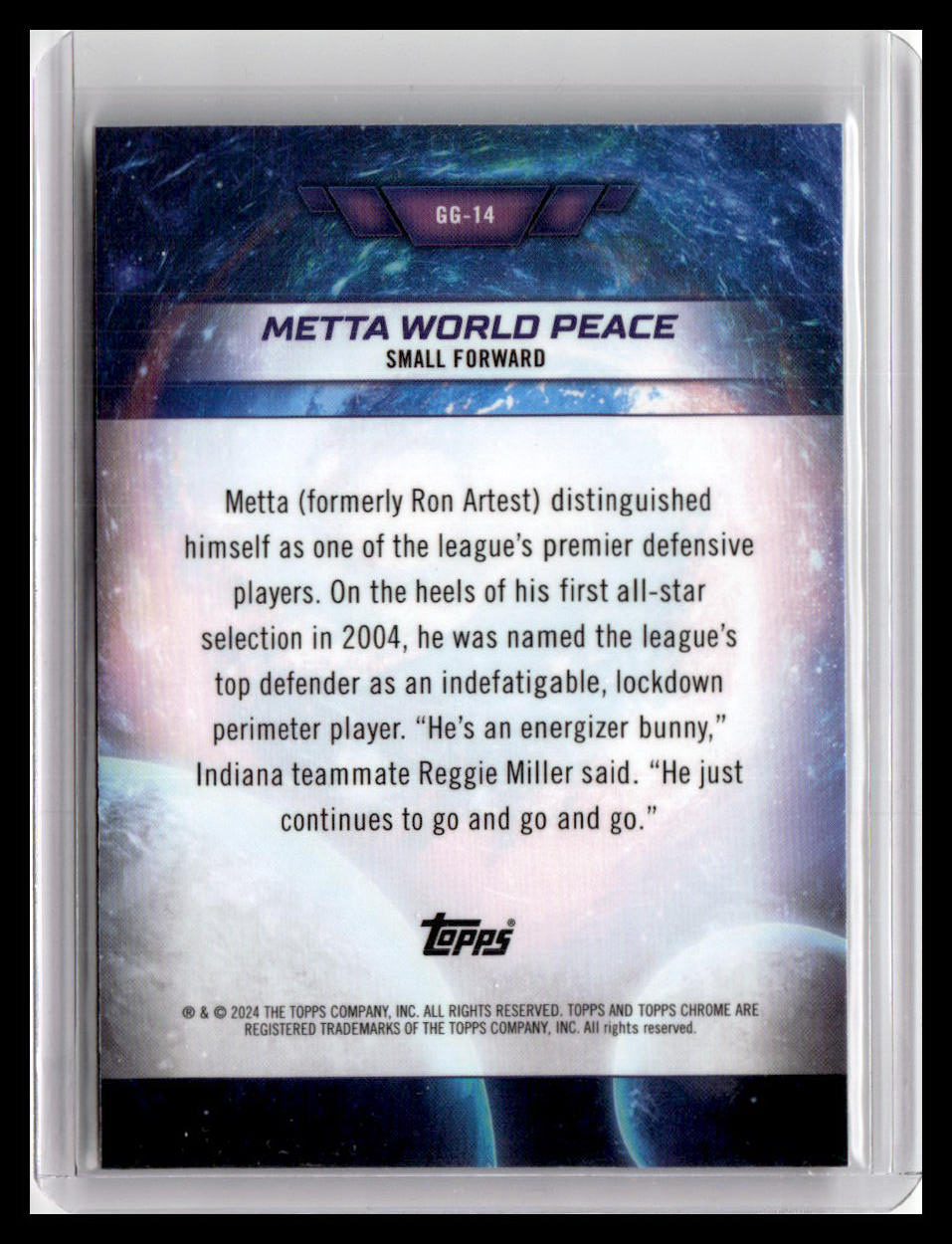 2023-24 Topps Chrome Cosmic #GG-14 Metta World Peace Galaxy Greats