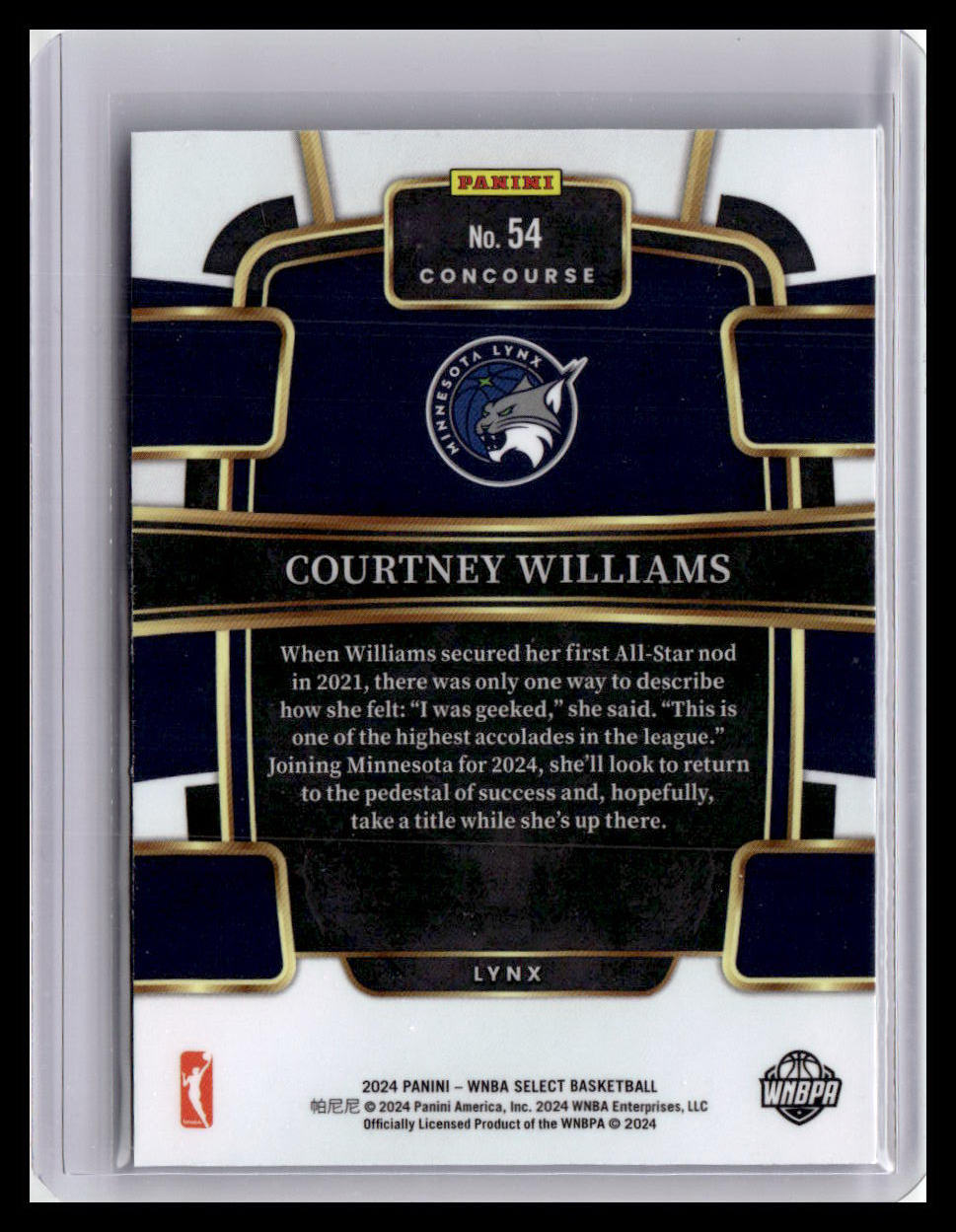 2024 Panini Select WNBA #54 Courtney Williams