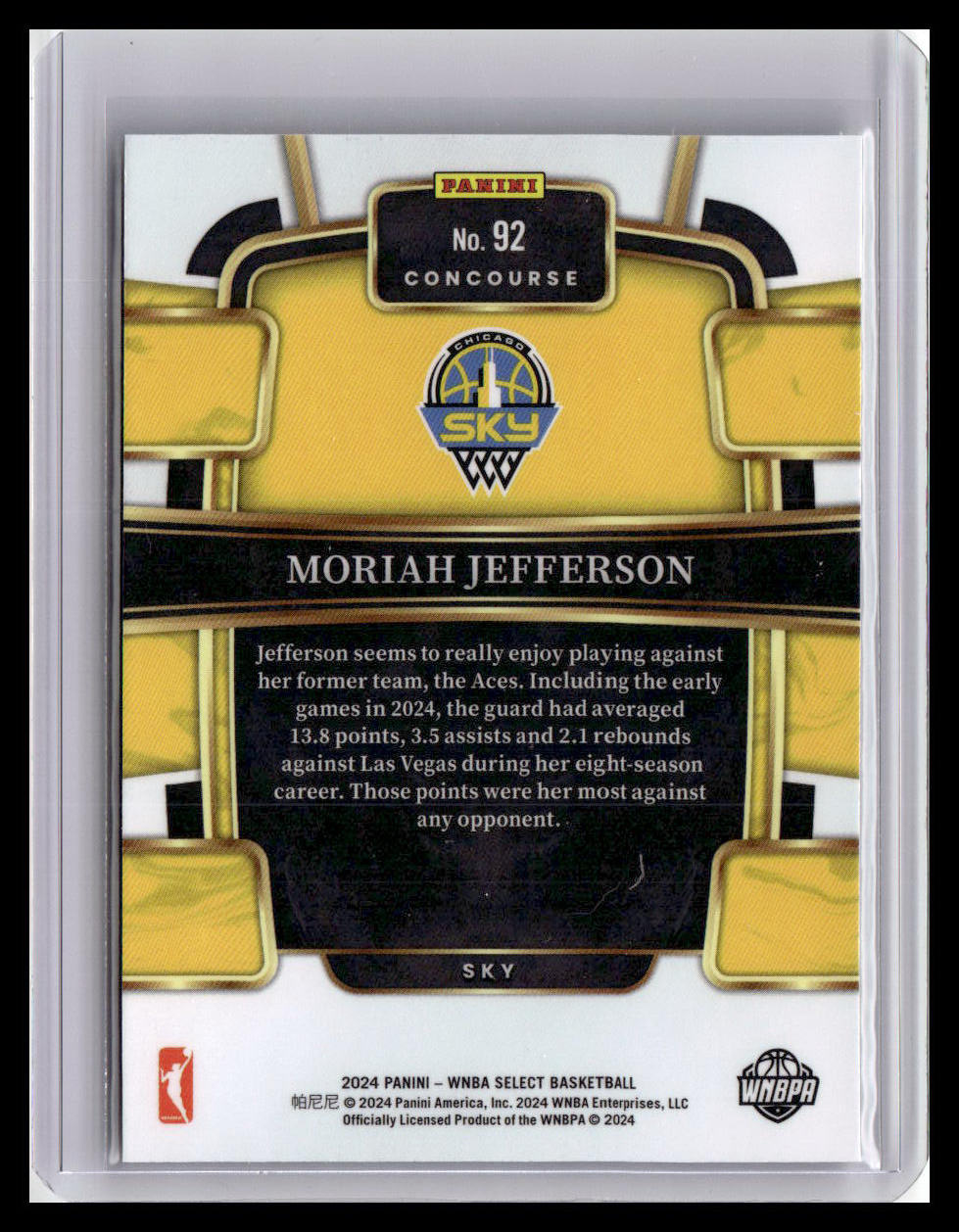 2024 Panini Select WNBA #92 Moriah Jefferson