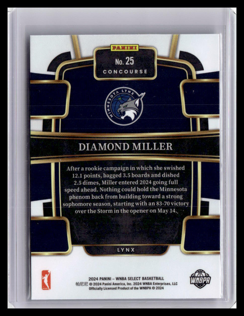 2024 Panini Select WNBA #25 Diamond Miller