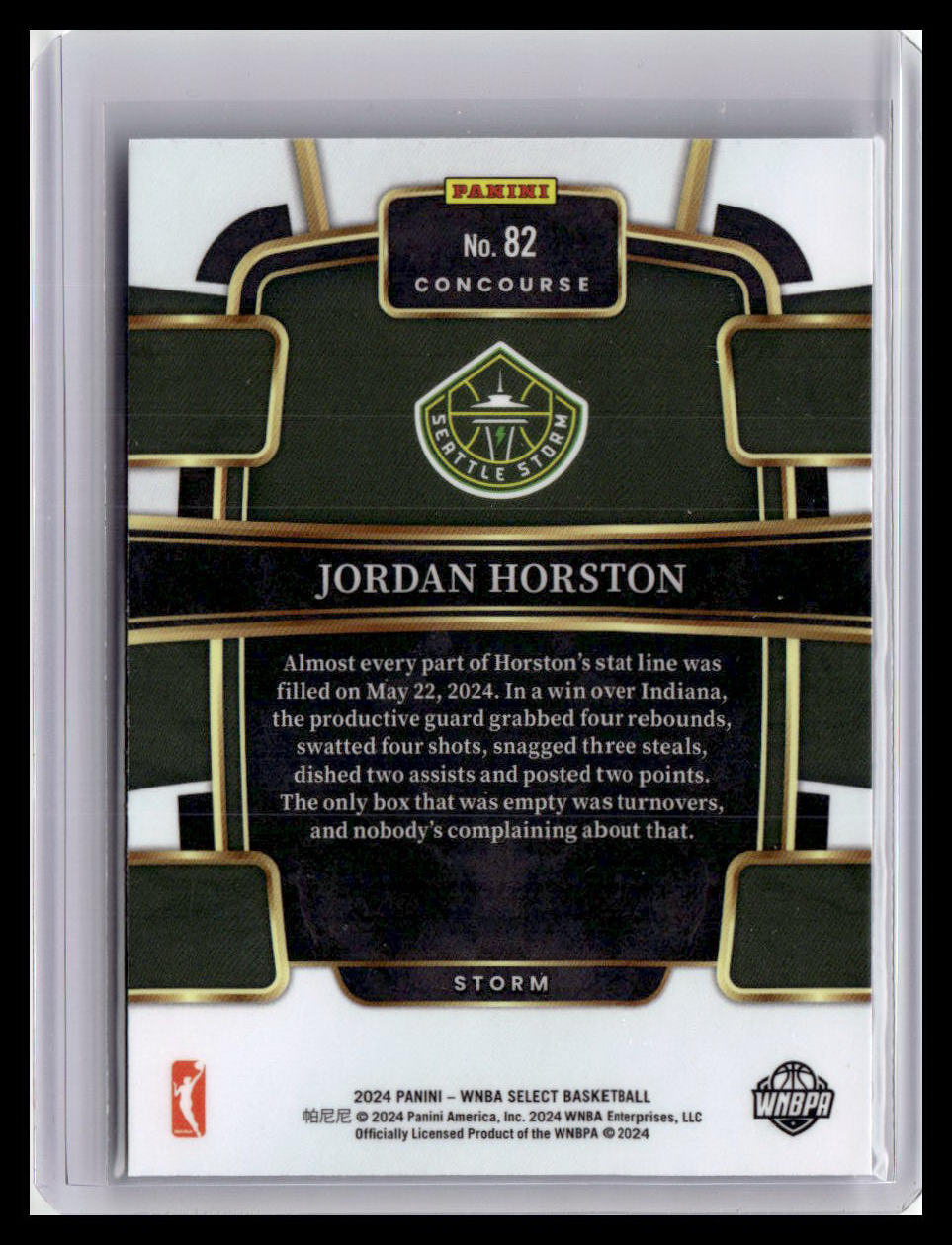 2024 Panini Select WNBA #82 Jordan Horston