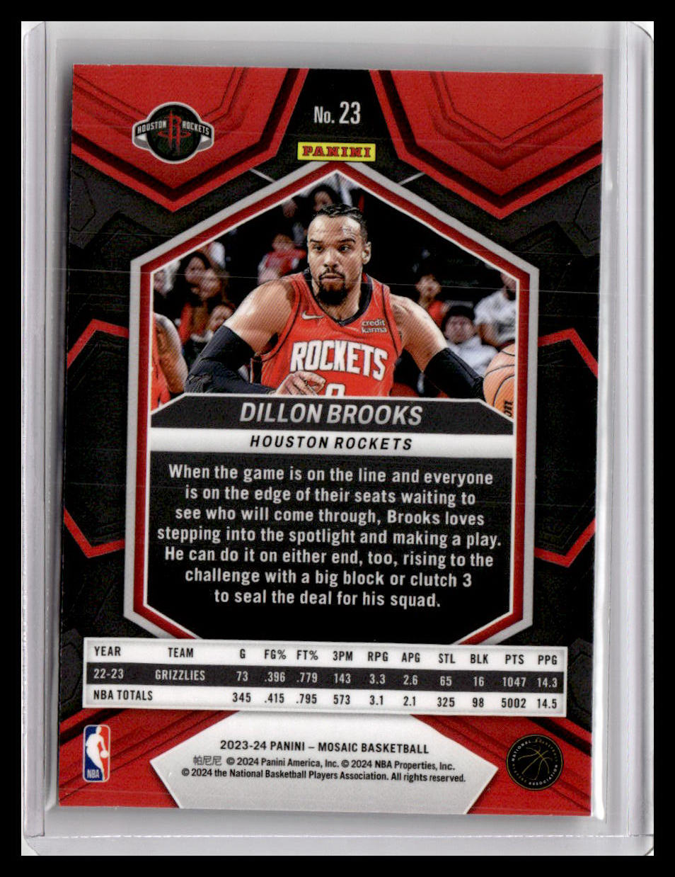 2023-24 Panini Mosaic #23 Dillon Brooks