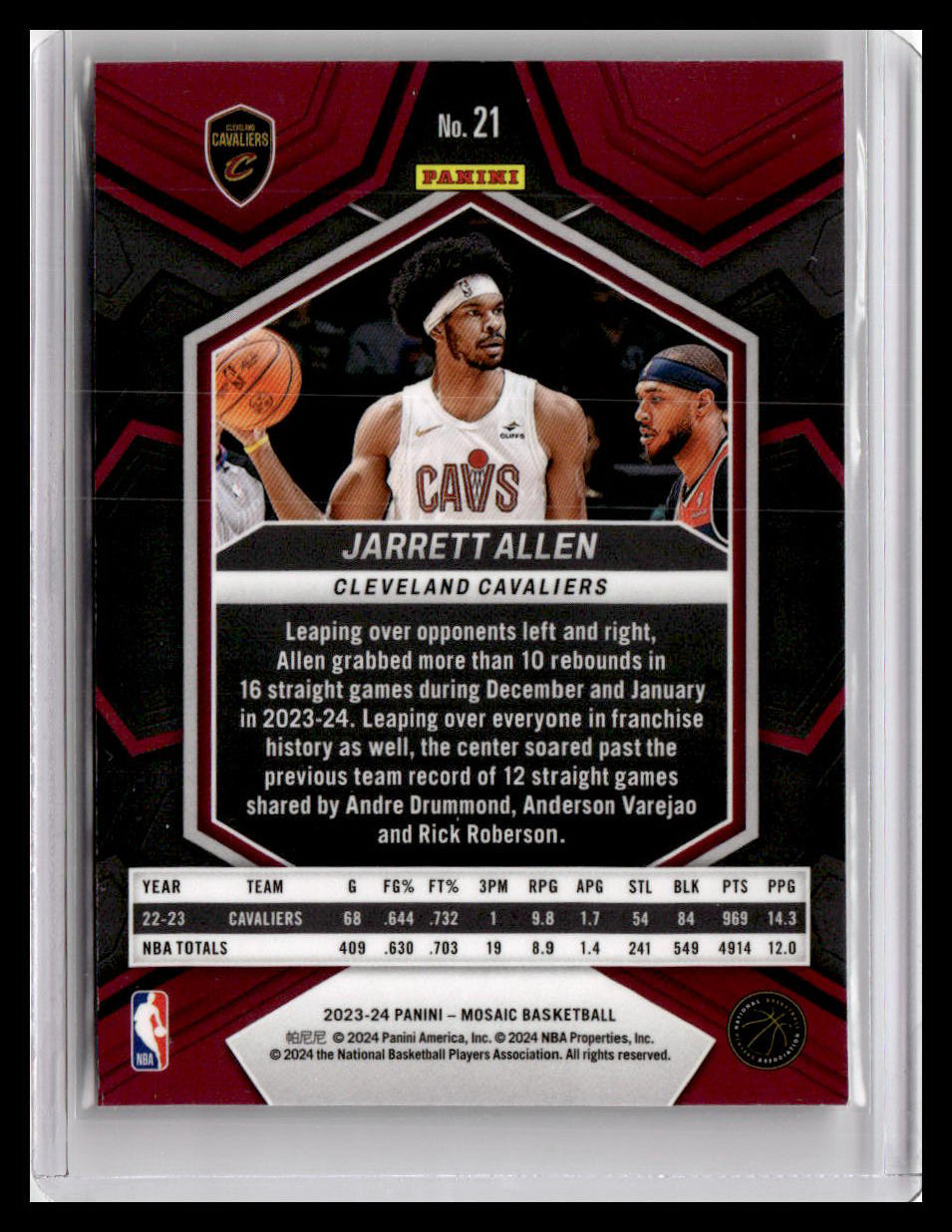 2023-24 Panini Mosaic #21 Jarrett Allen