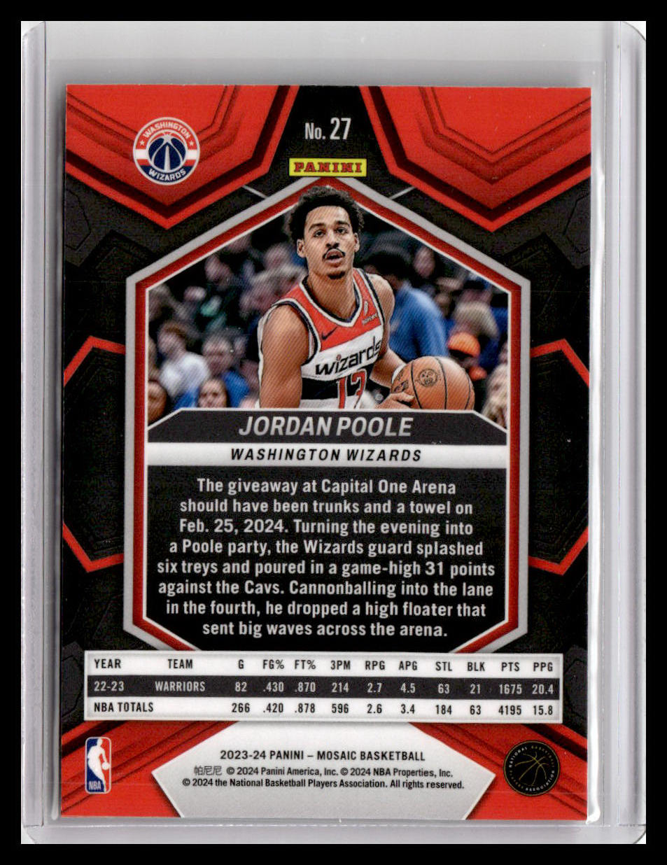 2023-24 Panini Mosaic #27 Jordan Poole