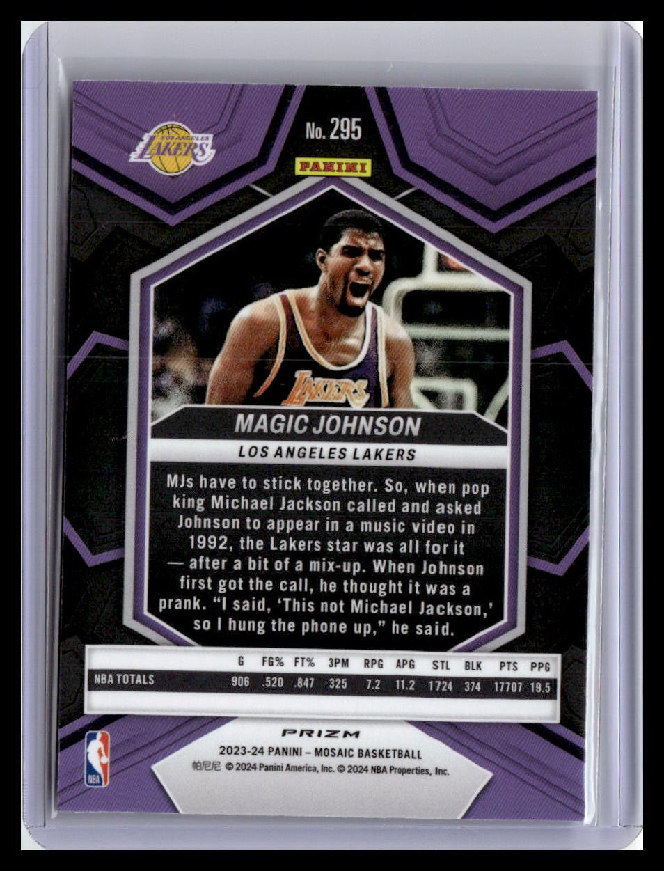 2023-24 Panini Mosaic #295 Magic Johnson Reactive Blue NBA Greats