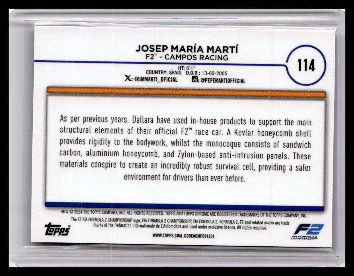 2024 Topps Chrome Formula 1 #114 Josep Maria Marti
