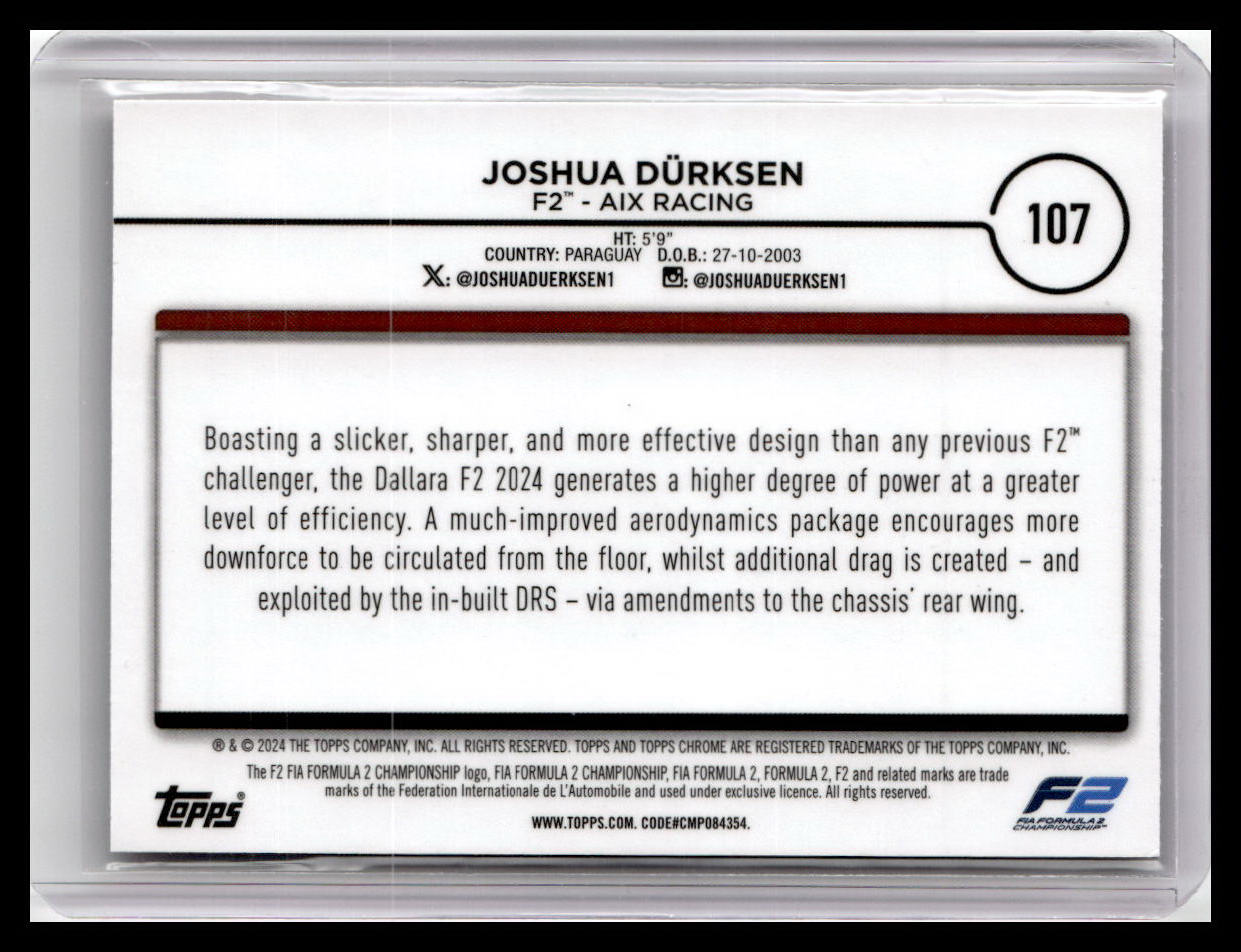 2024 Topps Chrome Formula 1 #107 Joshua Durksen