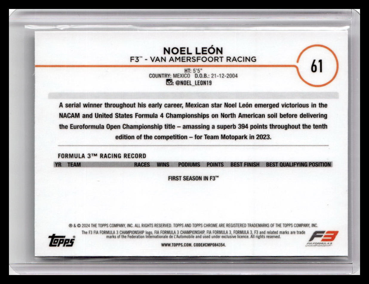 2024 Topps Chrome Formula 1 #61 Noel Leon
