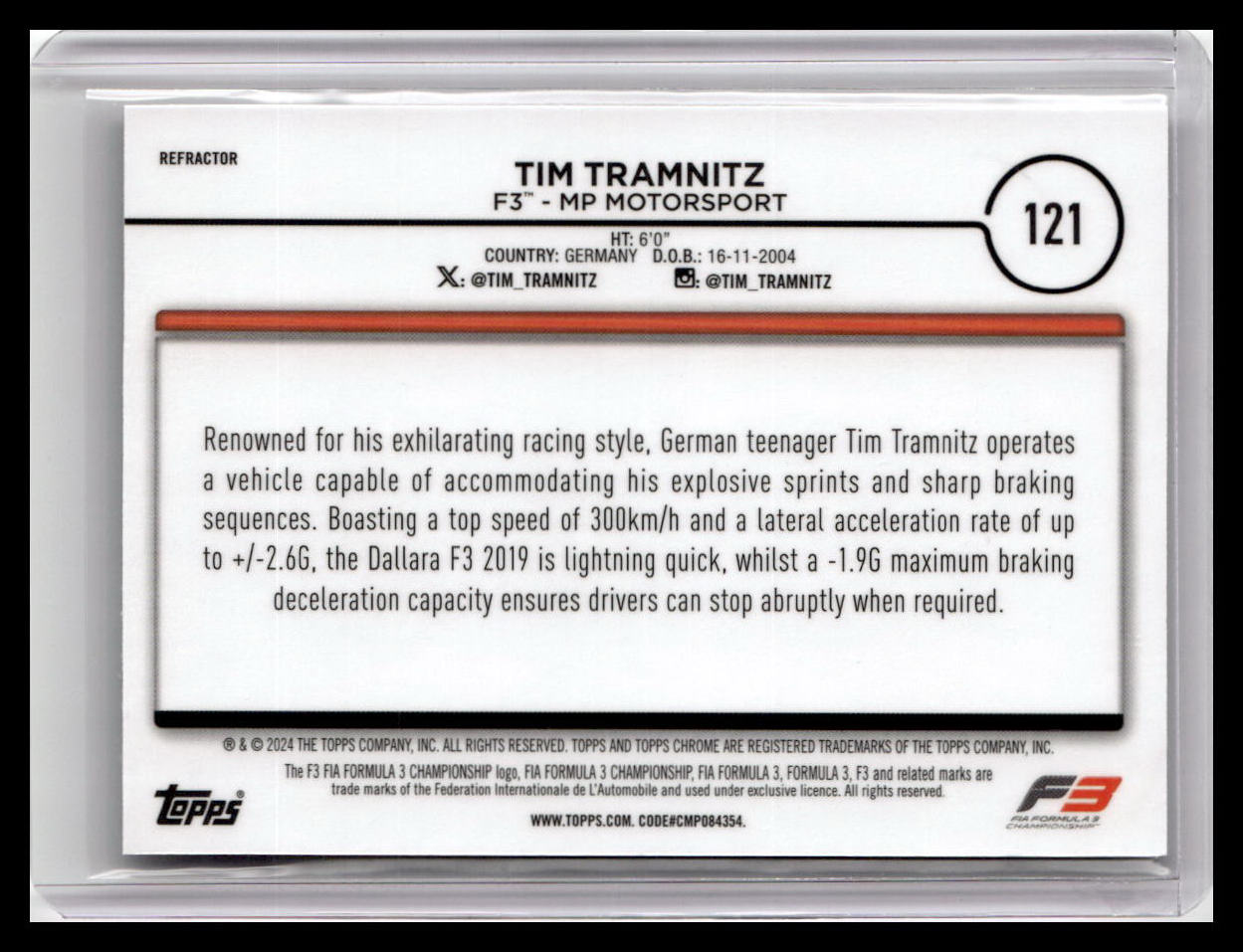 2024 Topps Chrome Formula 1 #121 Tim Tramnitz
