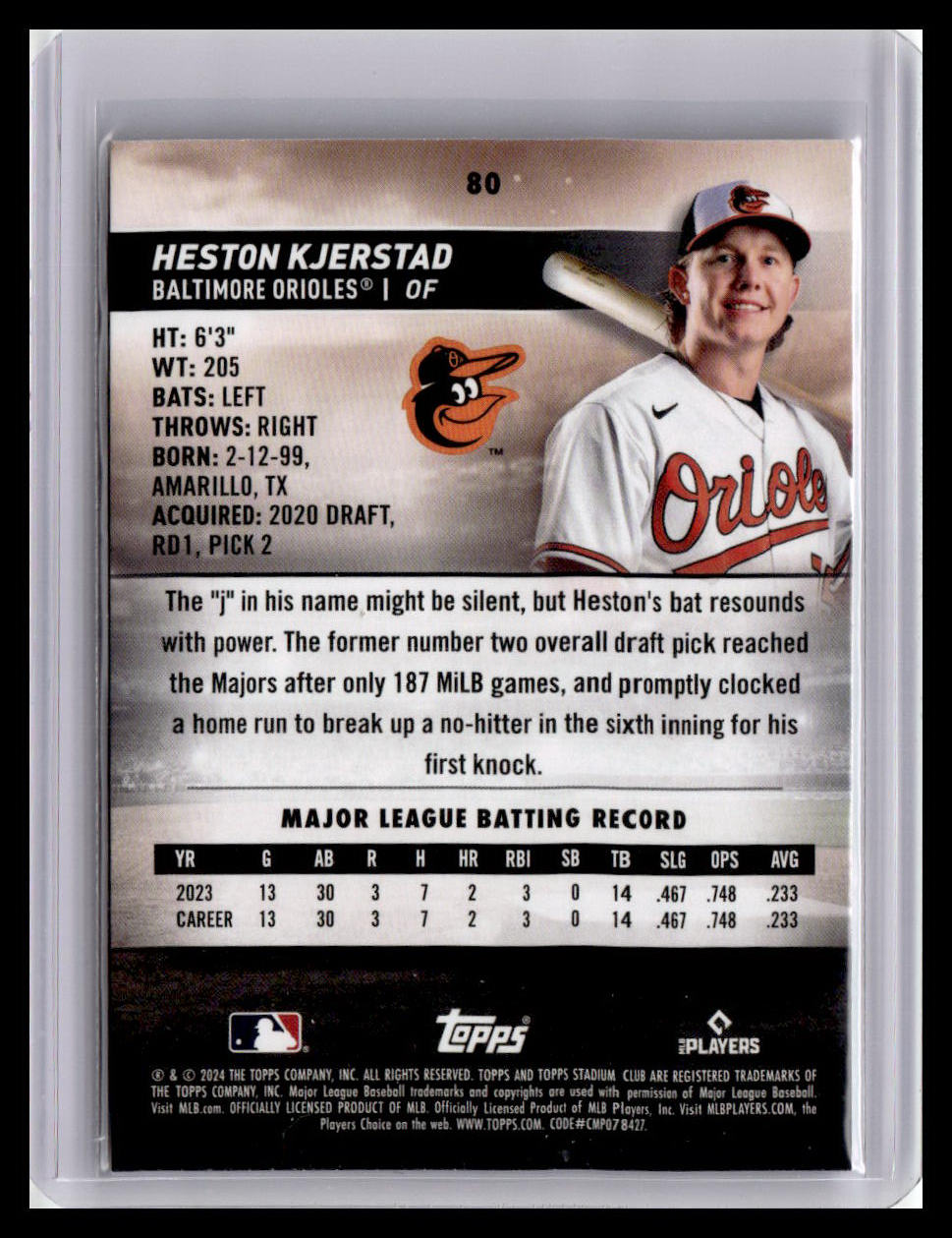 2024 Stadium Club #80 Heston Kjerstad
