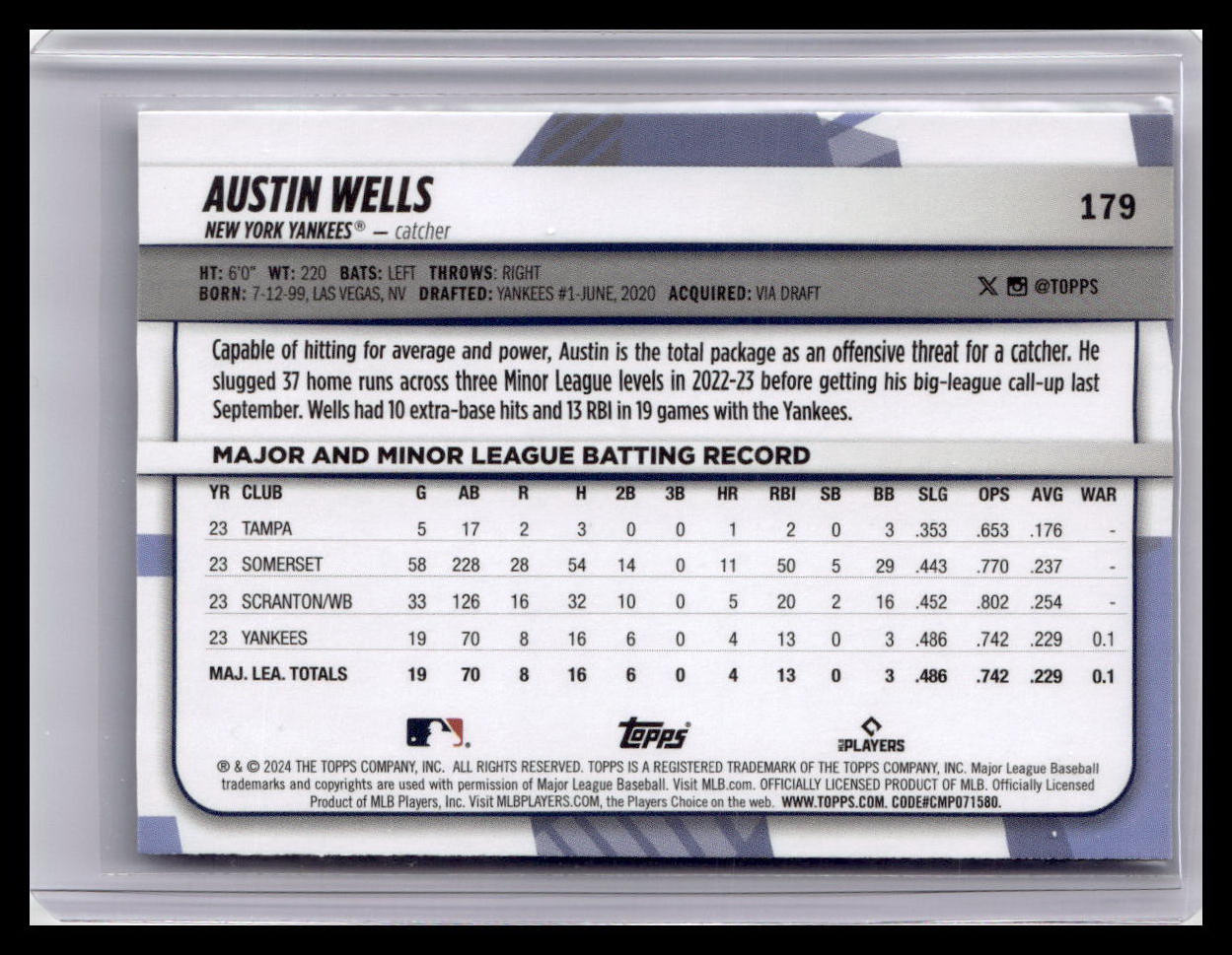 2024 Topps Big League #179 Austin Wells