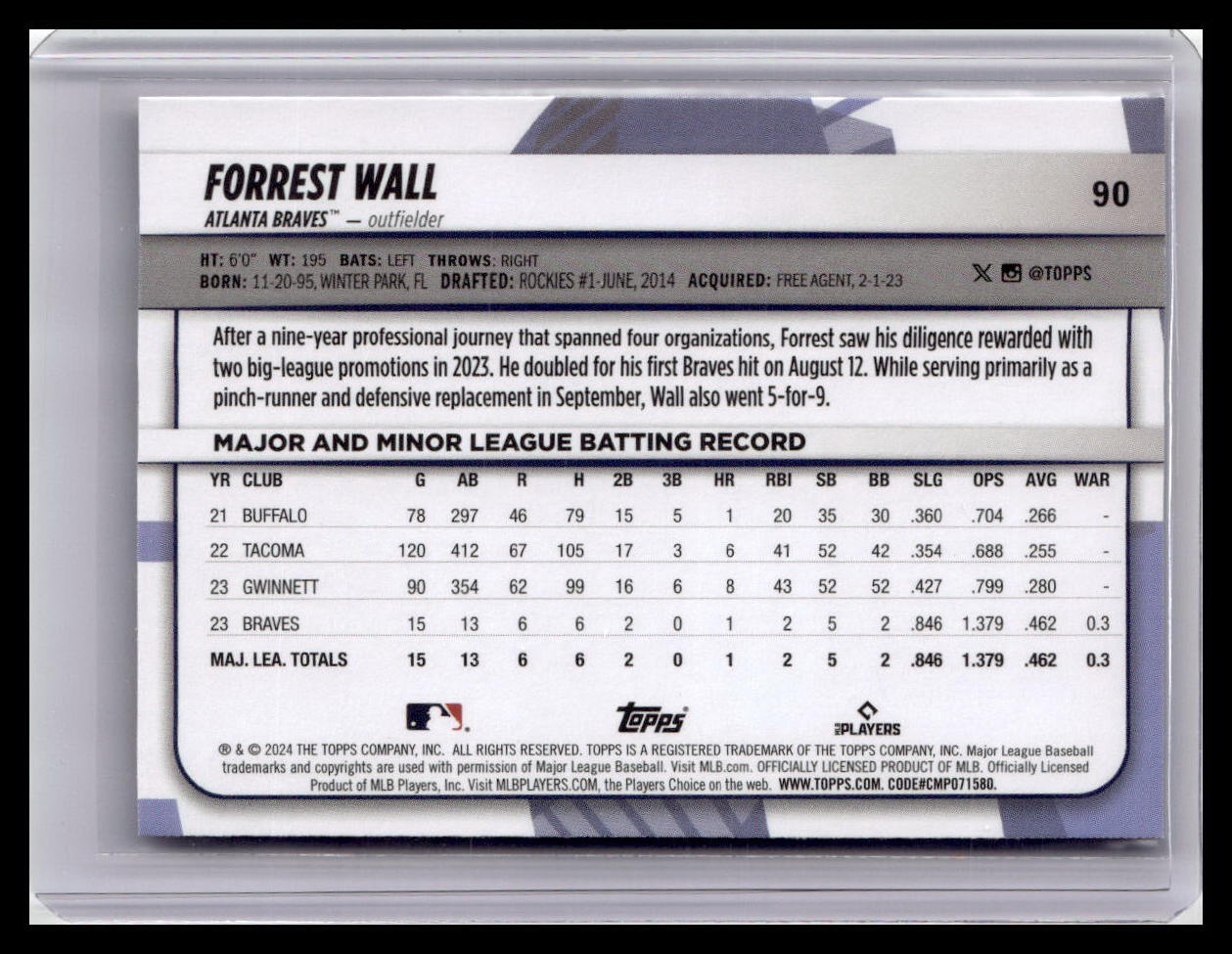 2024 Topps Big League #90 Forrest Wall