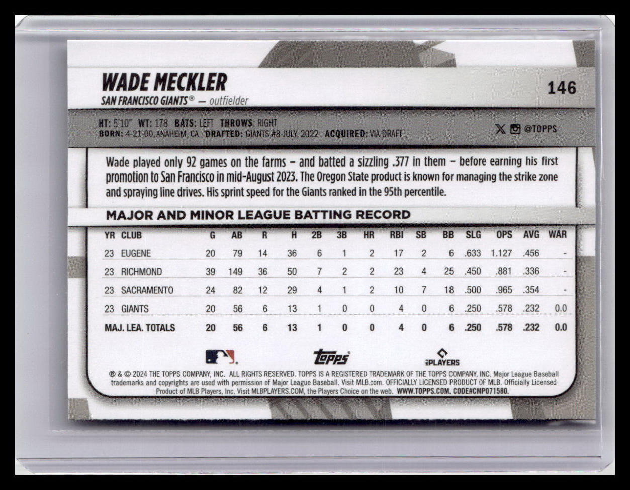 2024 Topps Big League #146 Wade Meckler