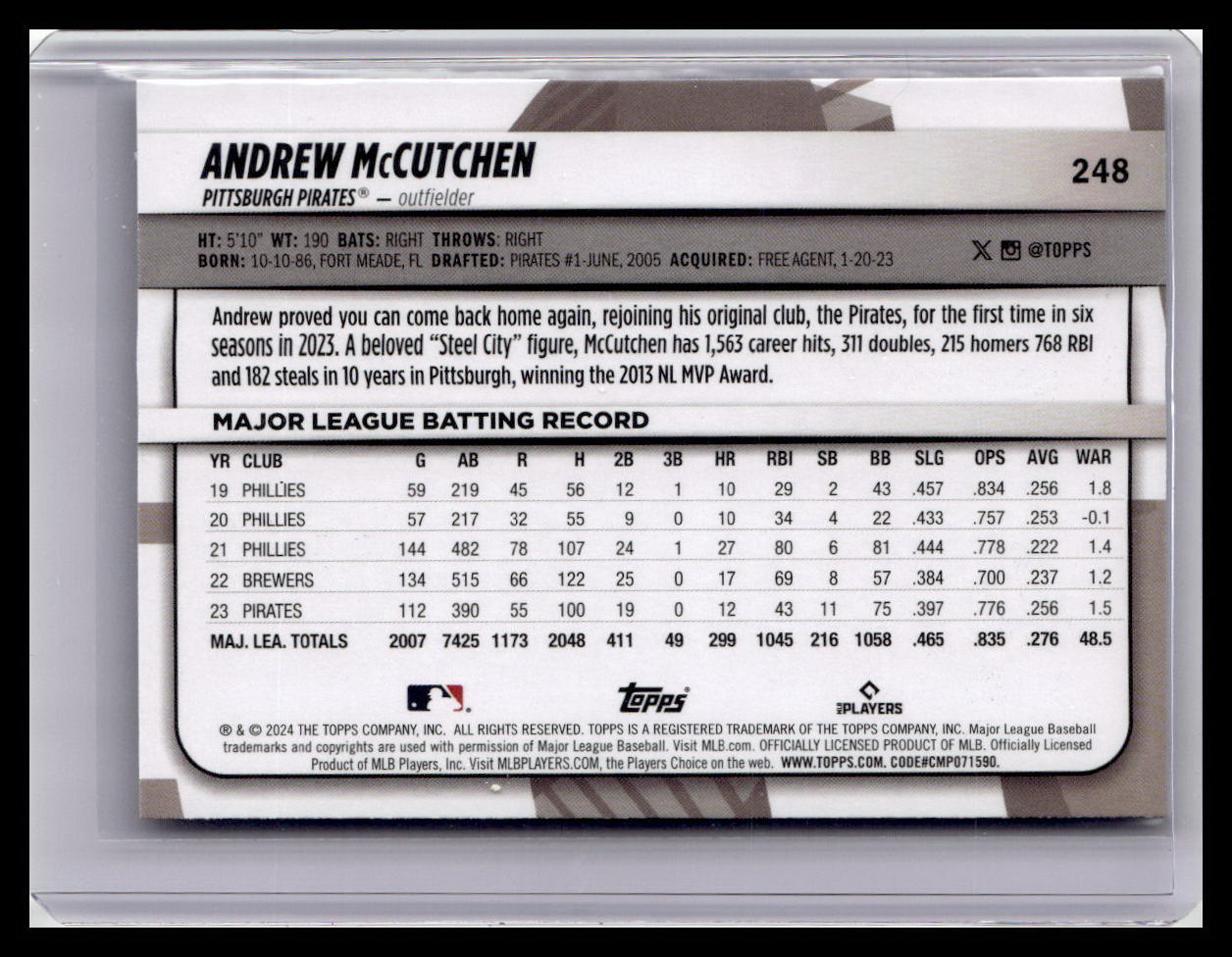 2024 Topps Big League #248 Andrew McCutchen