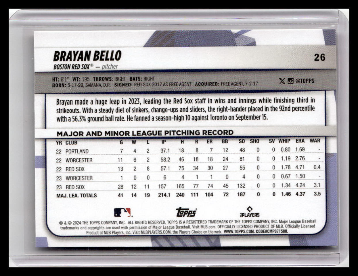 2024 Topps Big League #26 Brayan Bello
