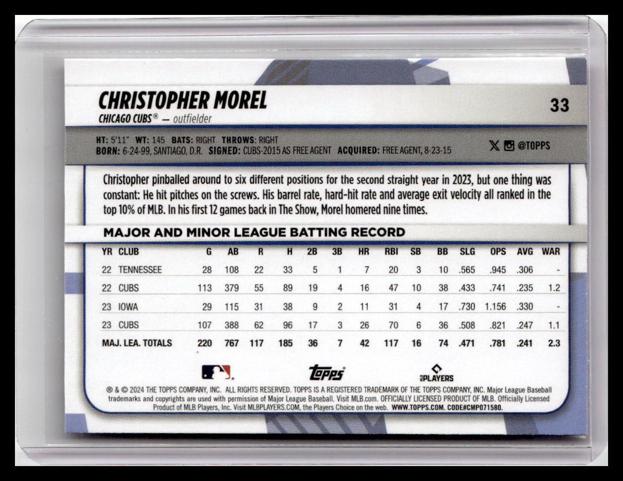 2024 Topps Big League #33 Christopher Morel