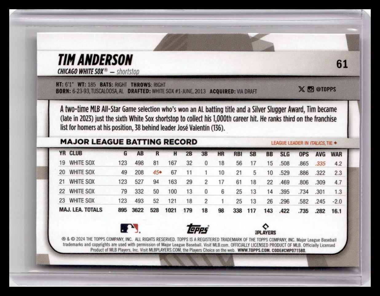2024 Topps Big League #61 Tim Anderson