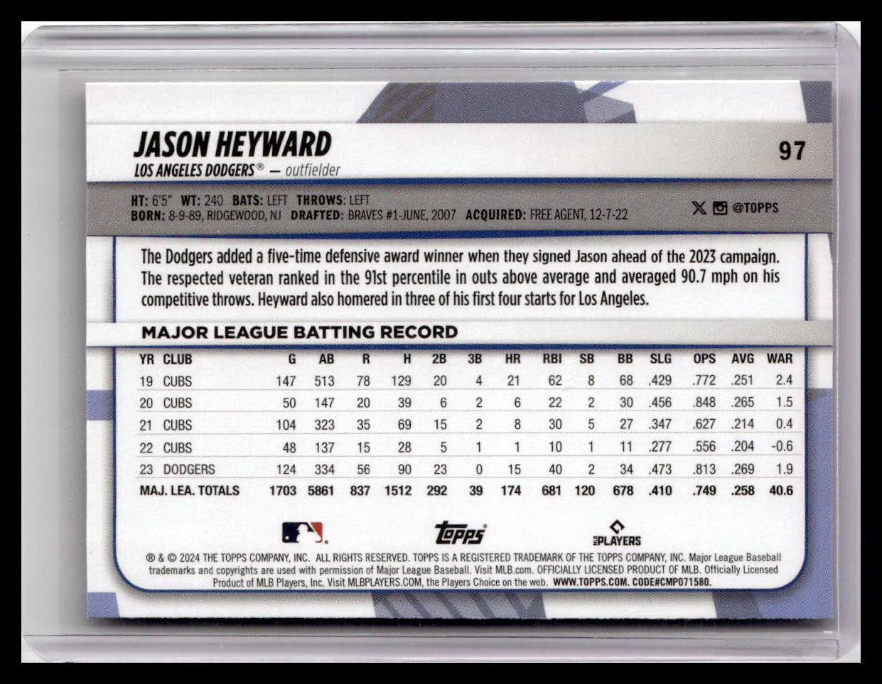 2024 Topps Big League #97 Jason Heyward