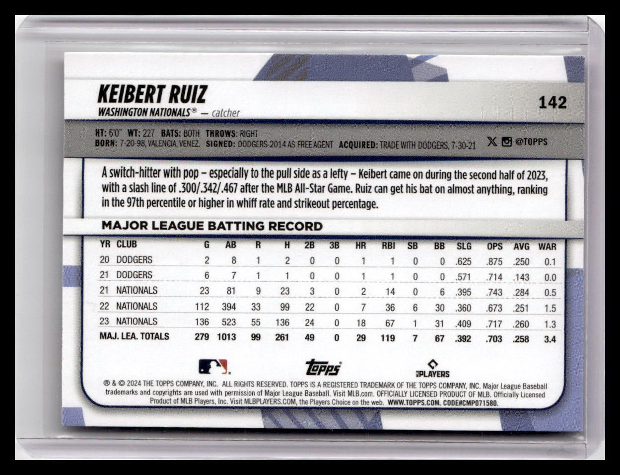 2024 Topps Big League #142 Keibert Ruiz