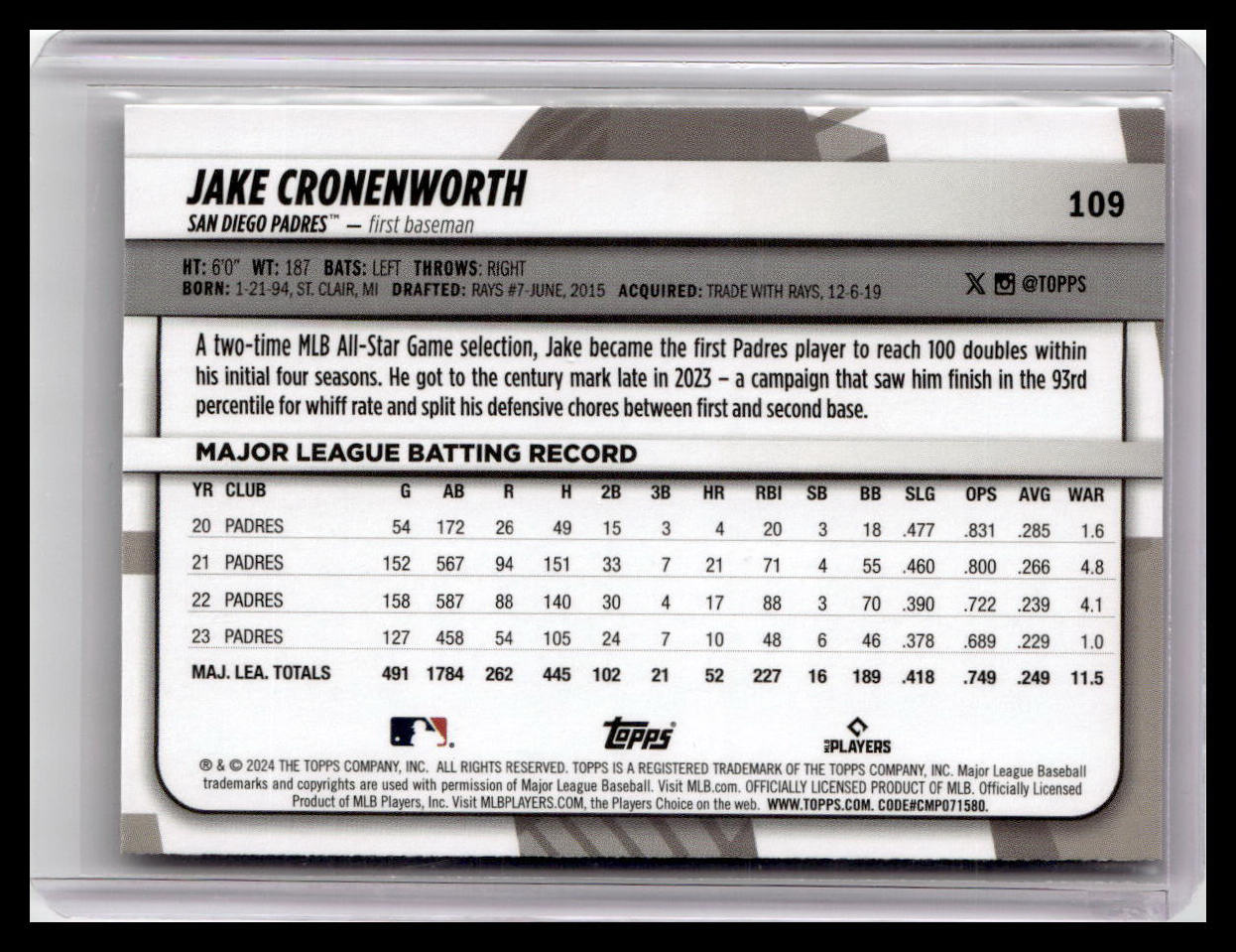 2024 Topps Big League #109 Jake Cronenworth