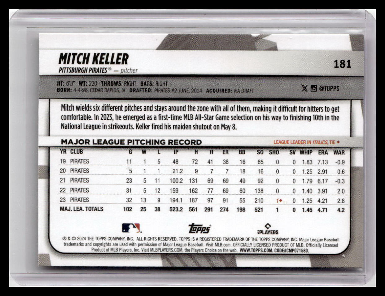 2024 Topps Big League #181 Mitch Keller