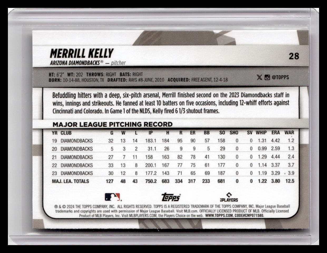 2024 Topps Big League #28 Merrill Kelly