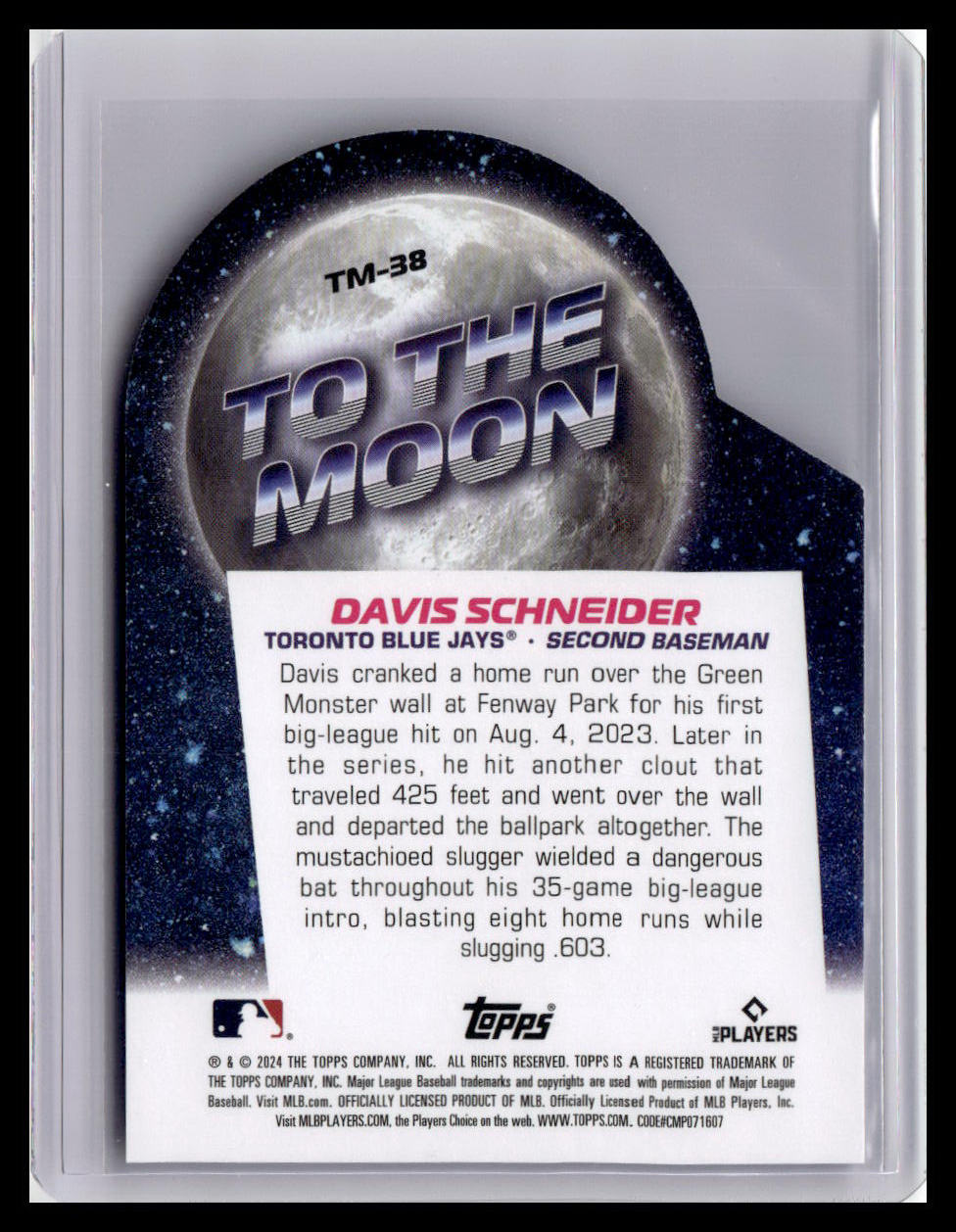 2024 Topps Big League #TM-38 Davis Schneider To the Moon Die Cuts