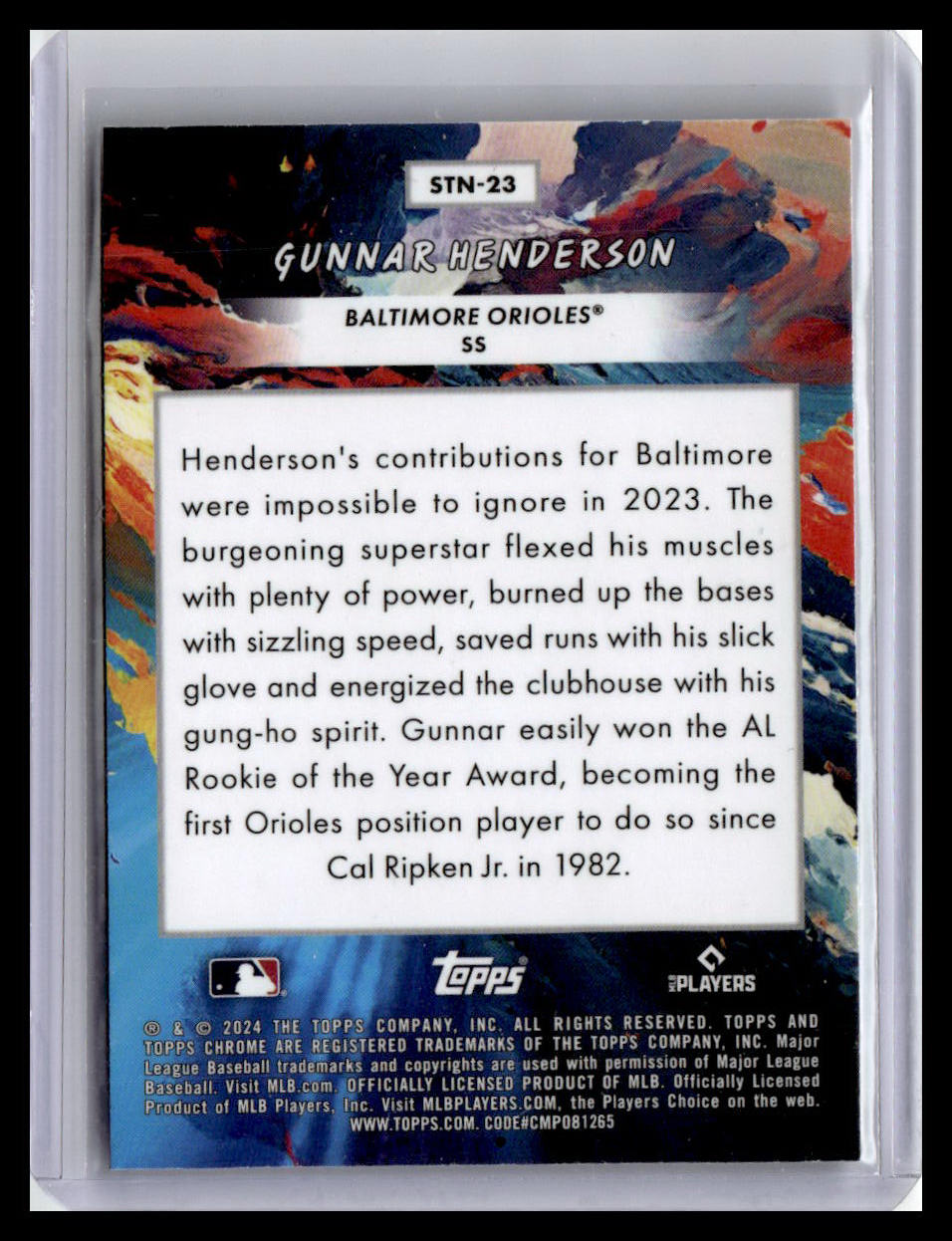 2024 Topps Chrome Cosmic #STN-23 Gunnar Henderson Stars in the Night