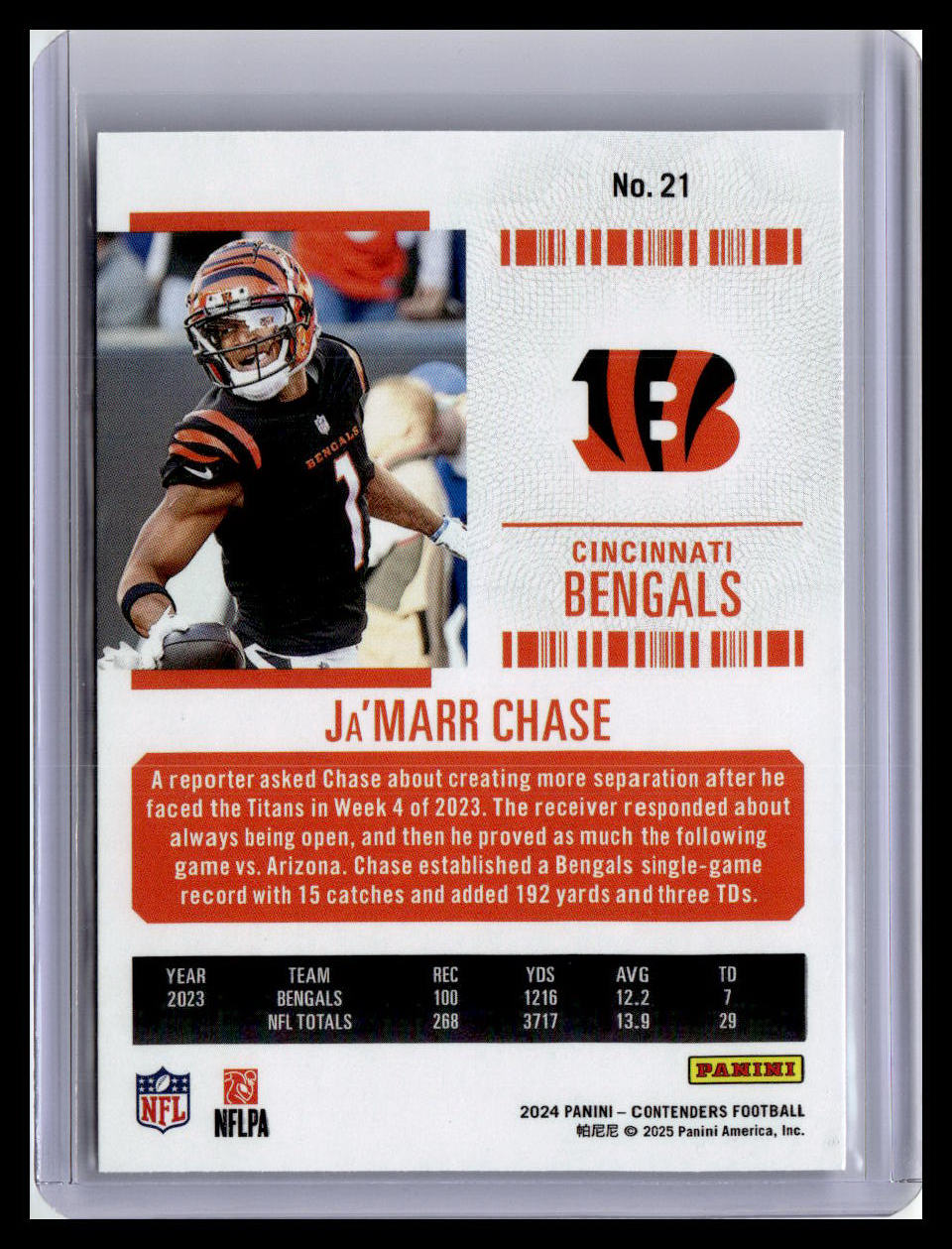 2024 Panini Contenders #21 Ja'Marr Chase