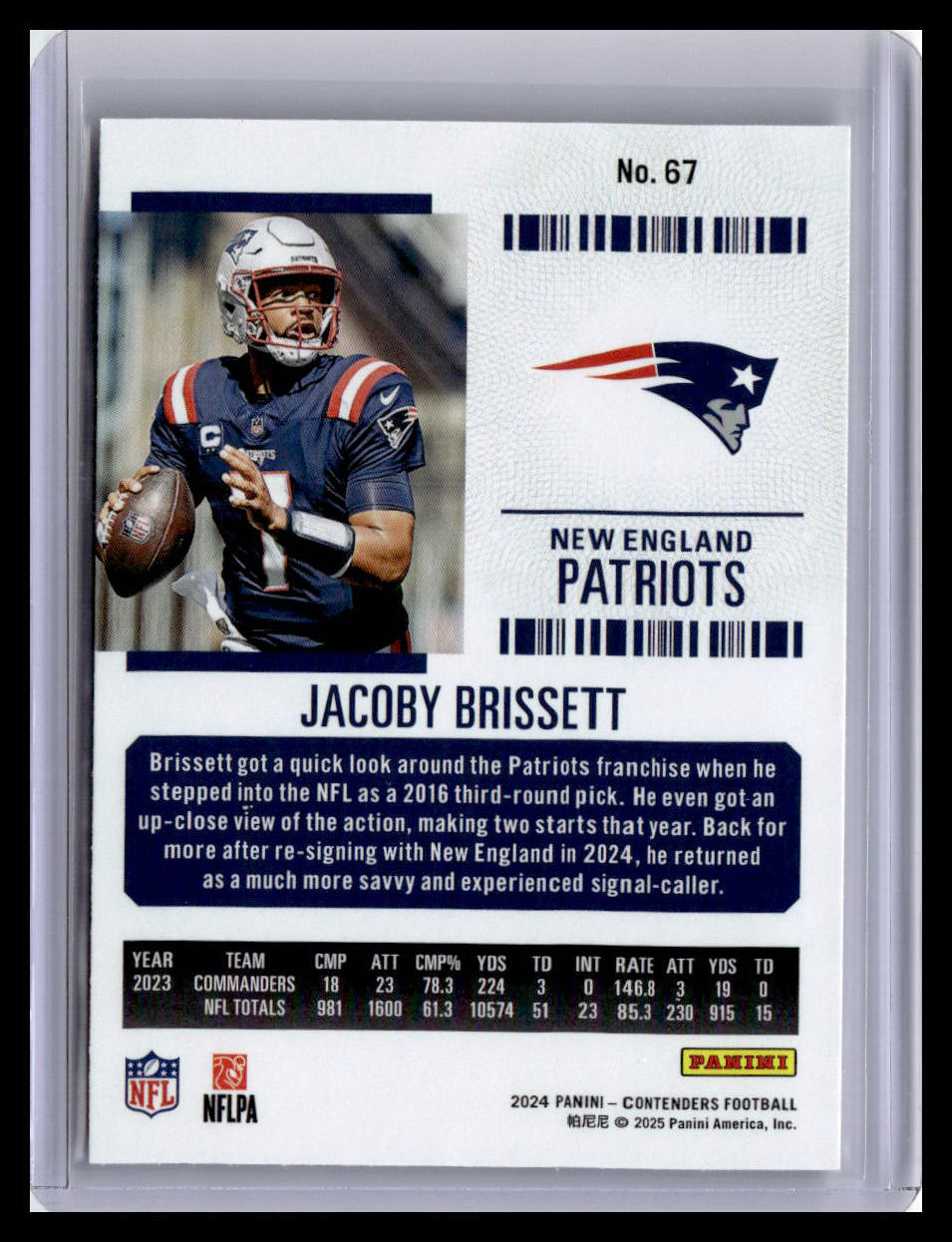 2024 Panini Contenders #67 Jacoby Brissett
